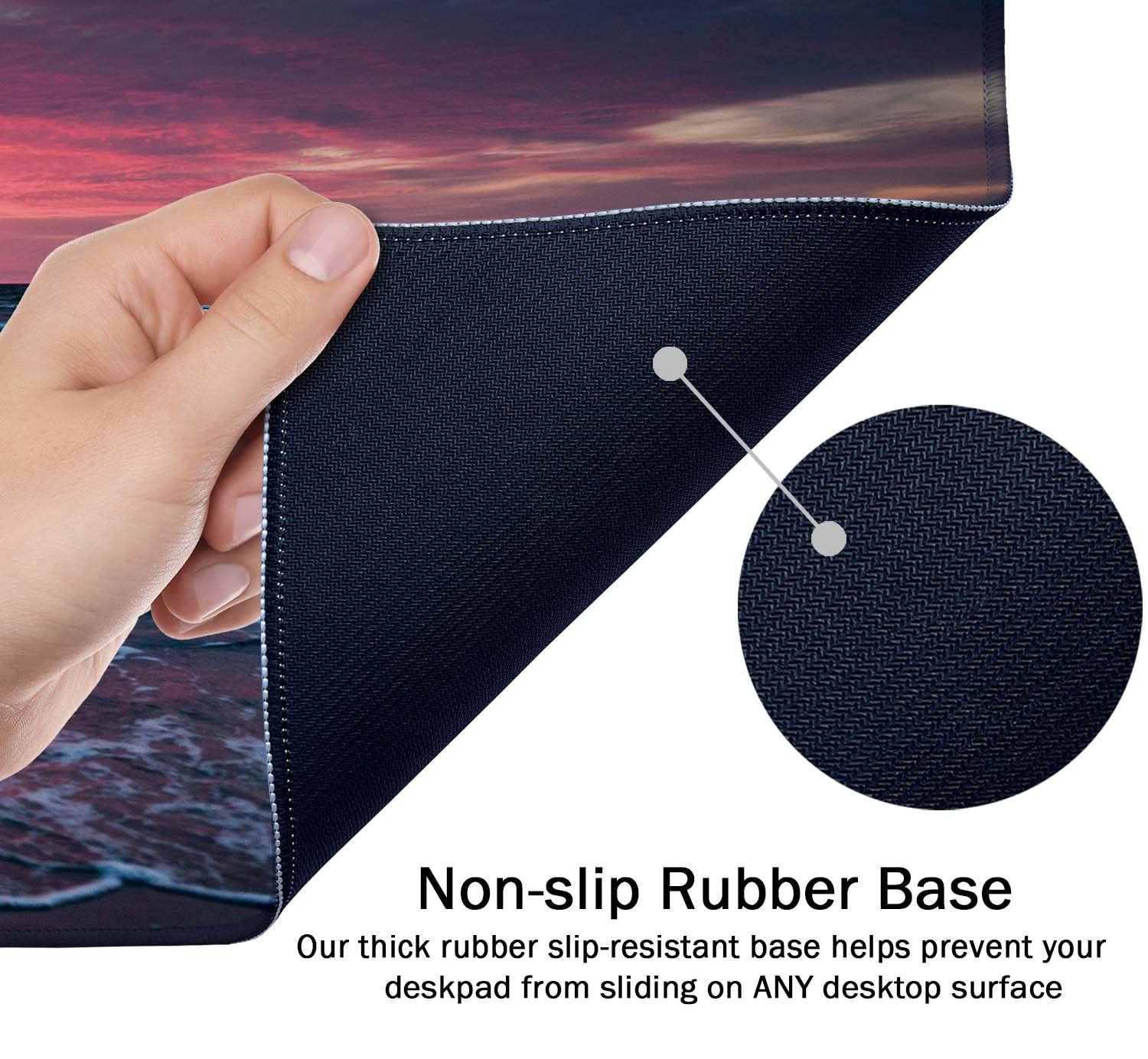 SSOIU Desk Mat, Extended Gaming Mouse Pad (35.5x15.7 in), Large Non-Slip Rubber Base Mousepad with