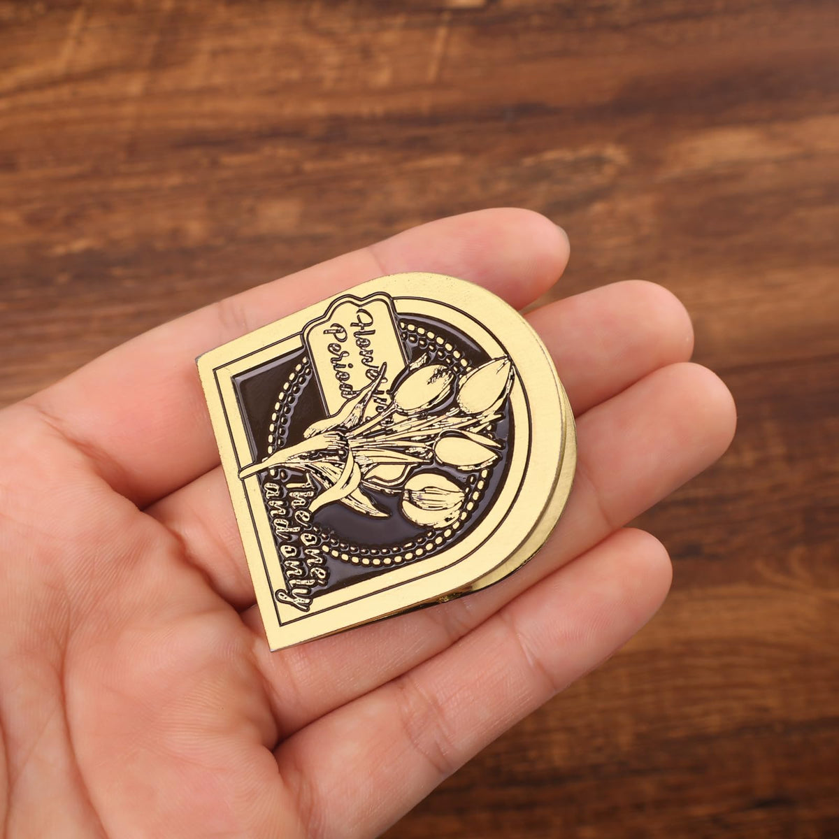 Dizdkizd Vintage Metal Clip for Journals, Planners, Notebooks, Brass Colored Book Clip Little