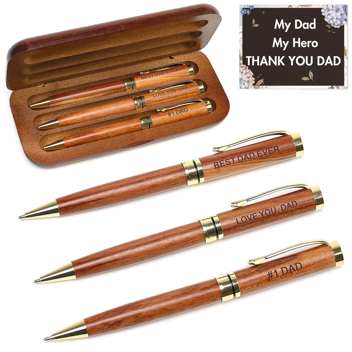 Nice Gift for Dad from Daughter, Son, Wife Mens Pen Set with Box Fancy Pens