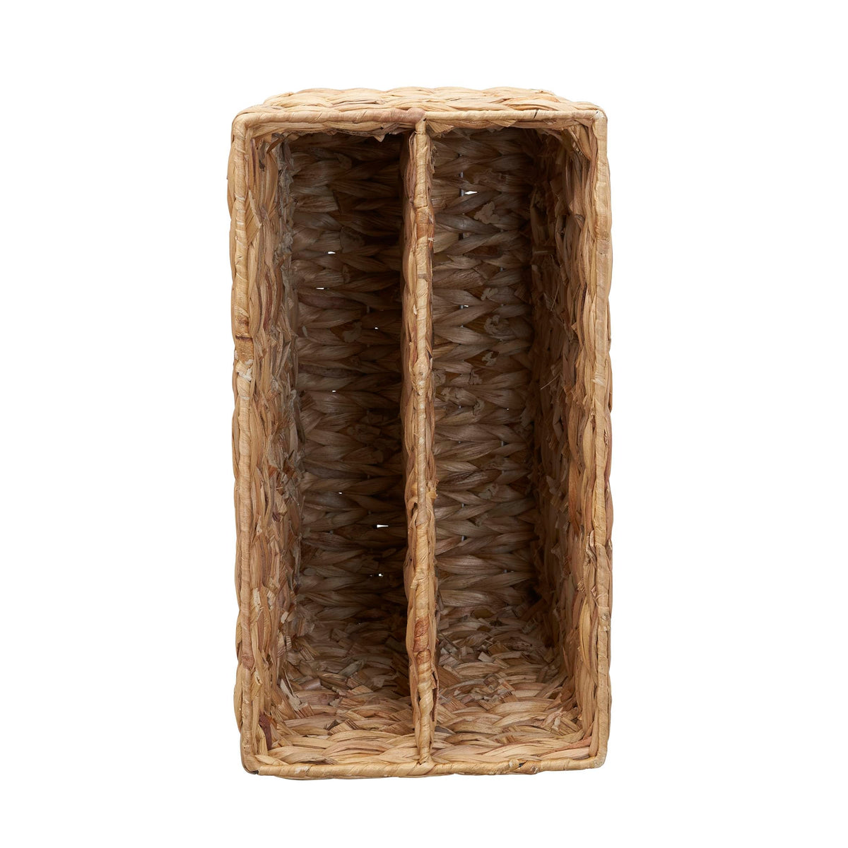 Household Essentials Side‑by‑Side Magazine Rack Decorative Storage Organizer with Handwoven Water