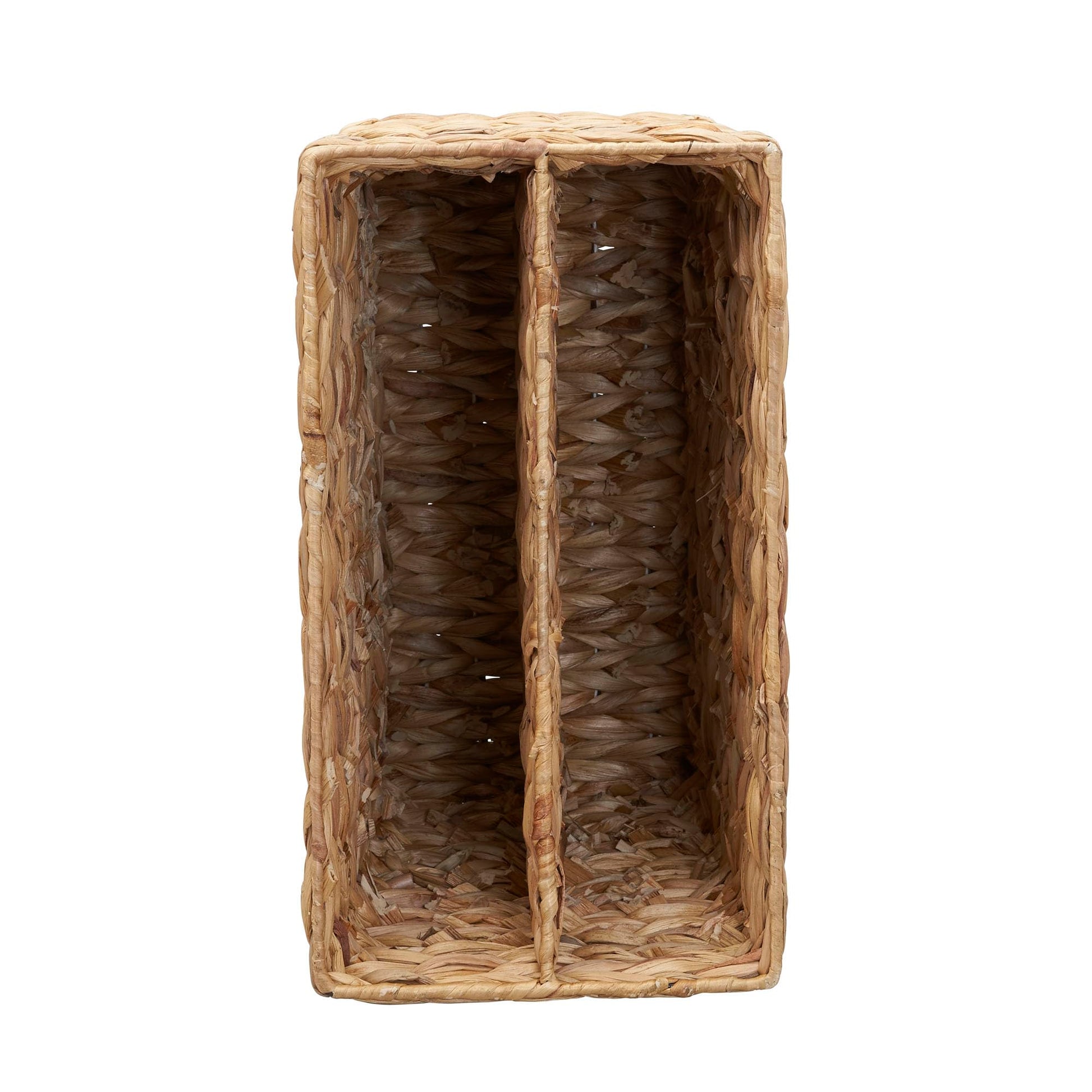 Household Essentials Side‑by‑Side Magazine Rack Decorative Storage Organizer with Handwoven Water