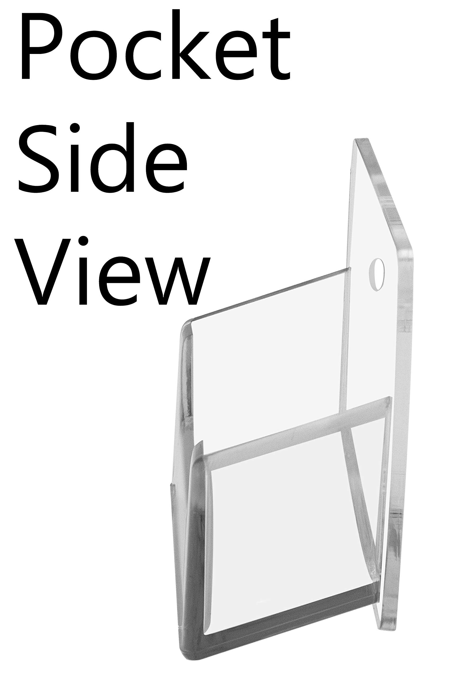 Business Card Holder with Hanging Hardware 16 Pocket Holds 3.5" x 2" Cards Wall Mount Rack Clear