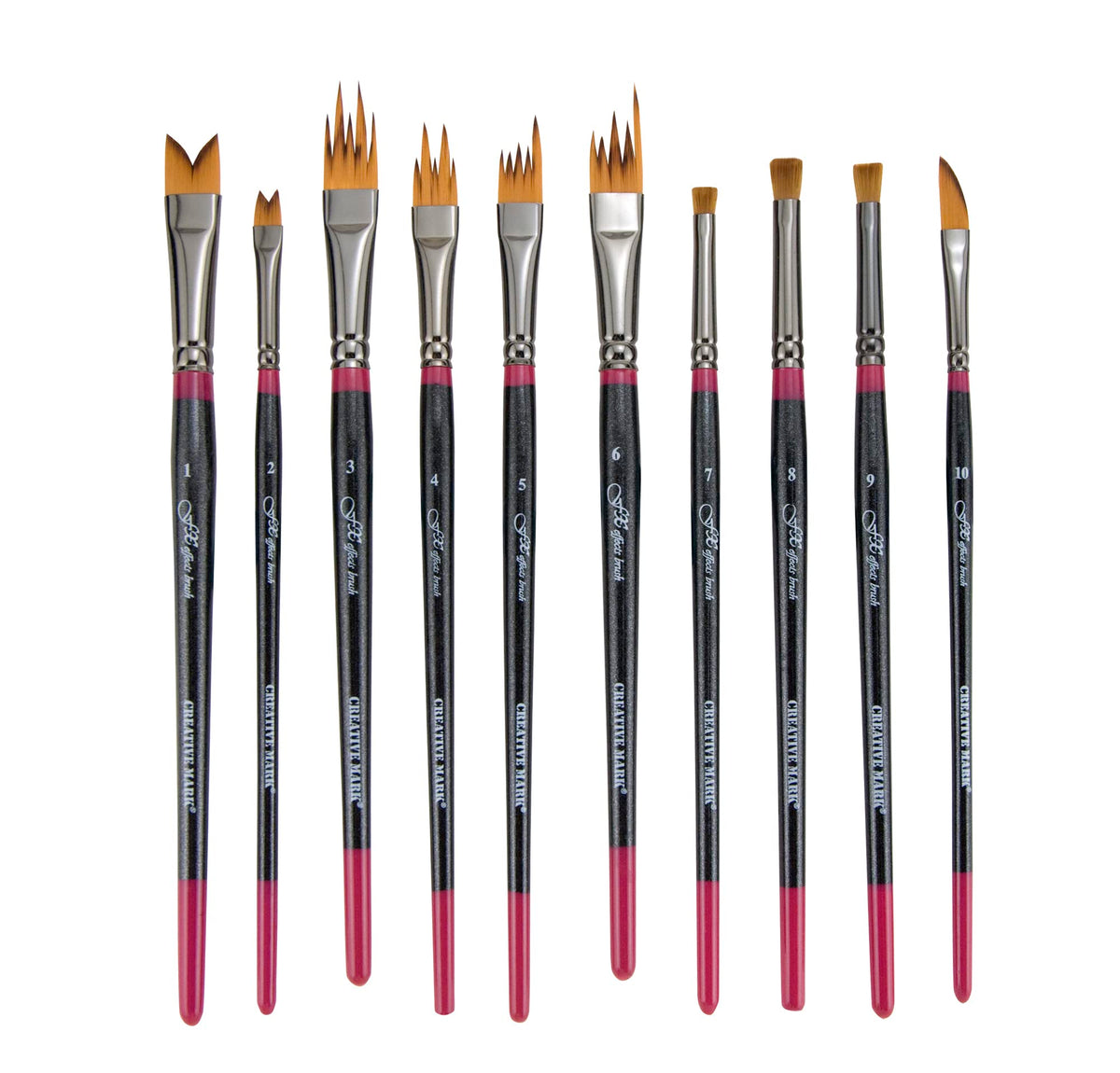 Creative Mark FX Effects Taklon Paint Brushes, Set of 10