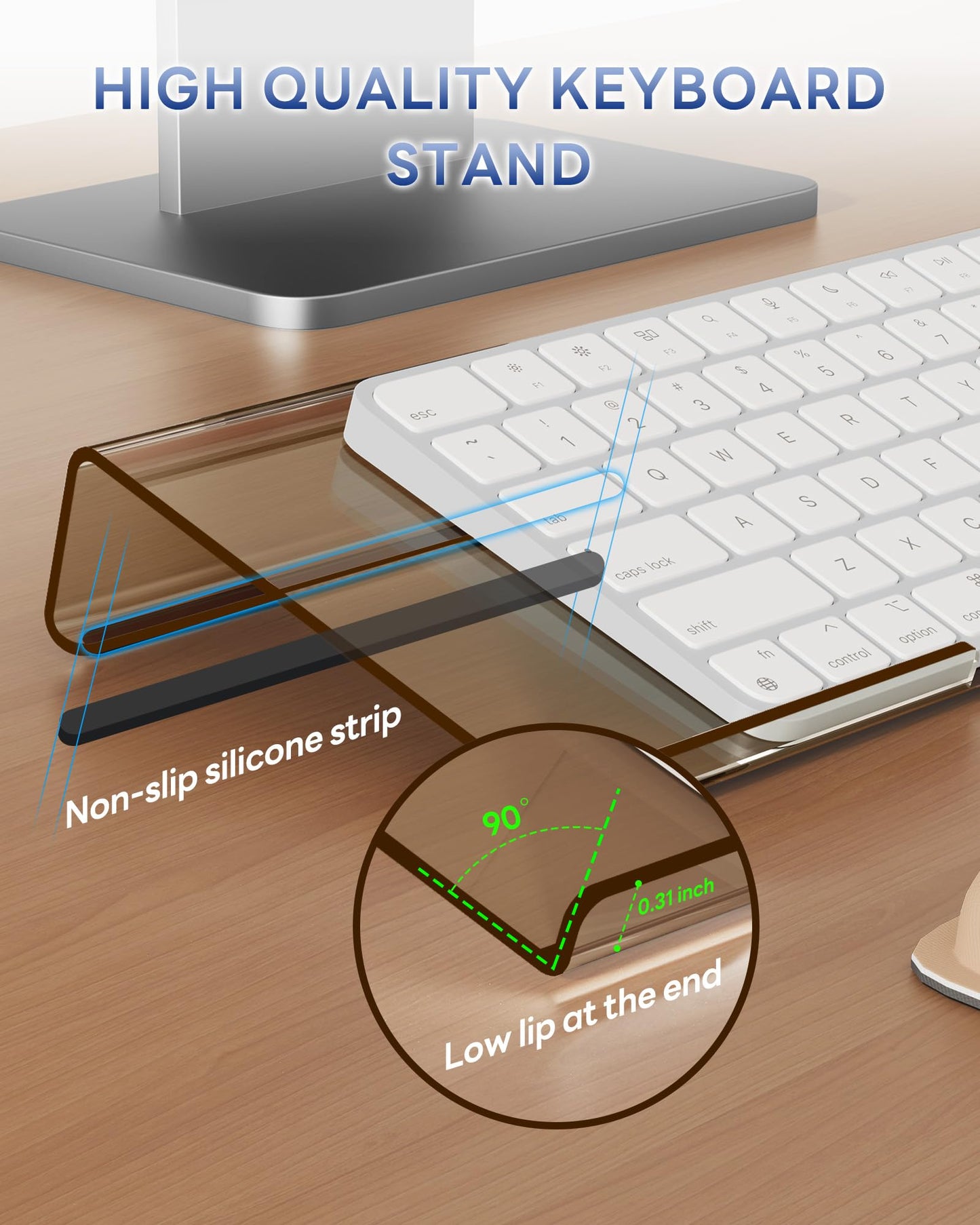 Laborio Computer Keyboard Wrist Rest, Keyboard Riser Stand for Desktop