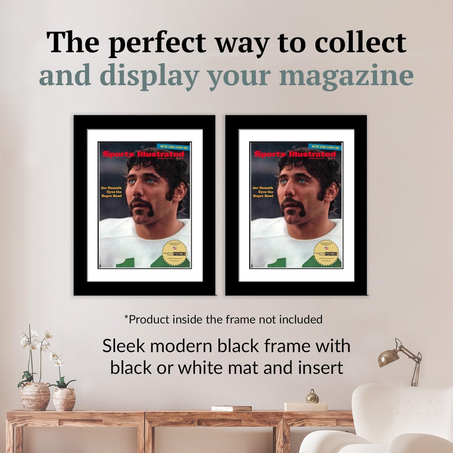 Creative Picture Frames 8.25 x 11 Magazine Frame with Full-Strength Glass, Holds Up To A 1/4" Thick