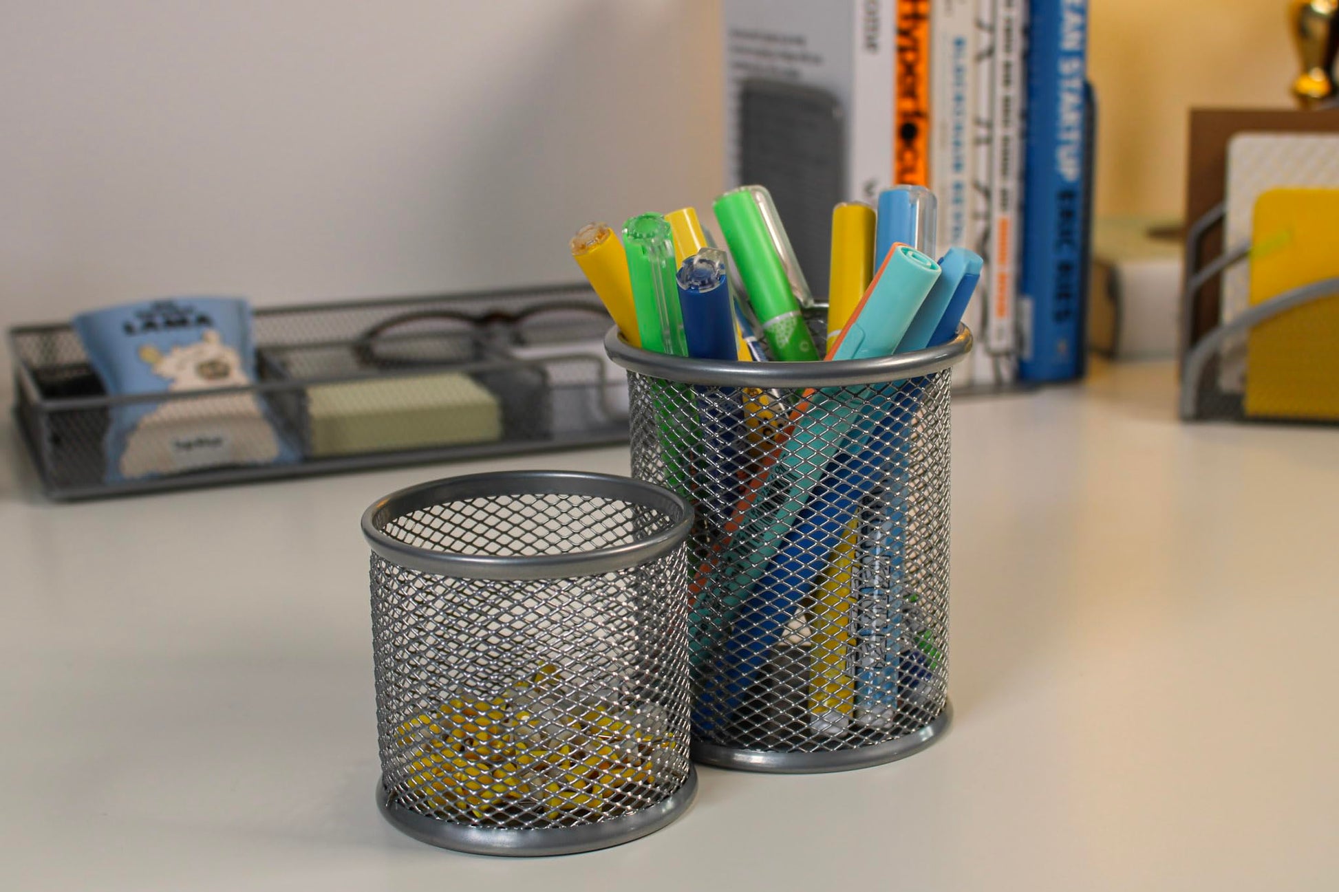 Wedo Office 065454 Pen Holder Set Wire Mesh Silver