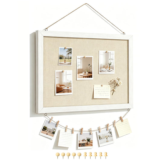 DOLLAR BOSS Double-Sided Bulletin Boards with Linen, 16"x12" 1PC Cork Board