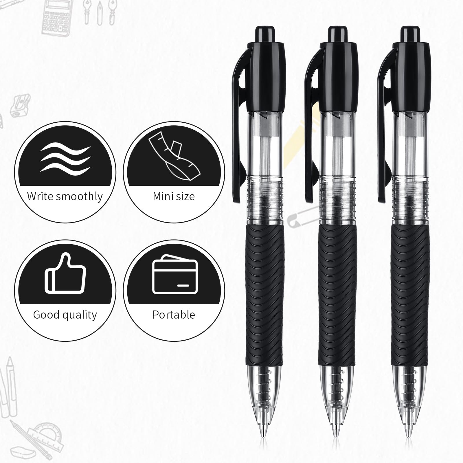 Sayglossy Mini Ballpoint Pens Small Pocket 1.0mm mini ink Pens Short Pen for Badge Office School