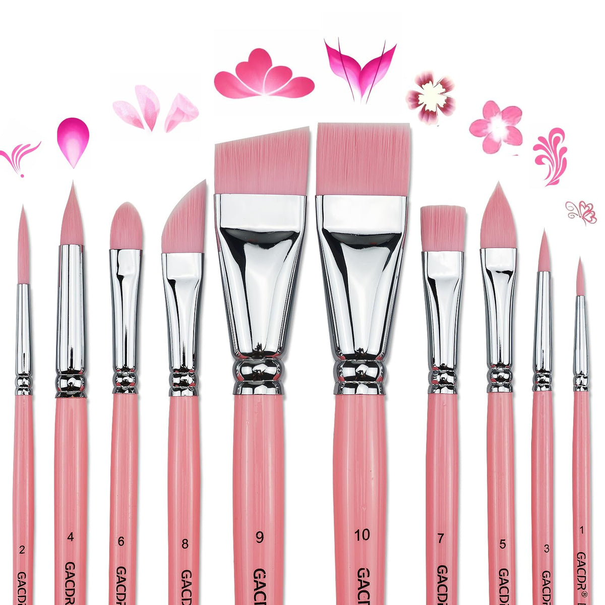 GACDR Face Paint Brush Set, 10 Pcs Professional Face & Body Paint Brushes