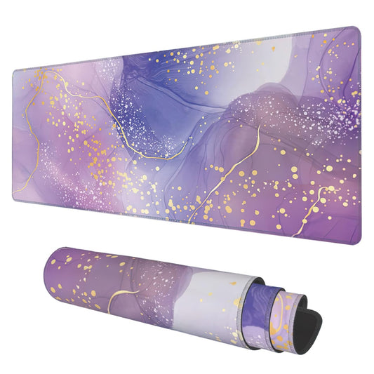 Desk Mat, Purple Rose and Lavender Liquid Marble Extended Gaming Mouse Pad Large, 31.5"x11.8" Big