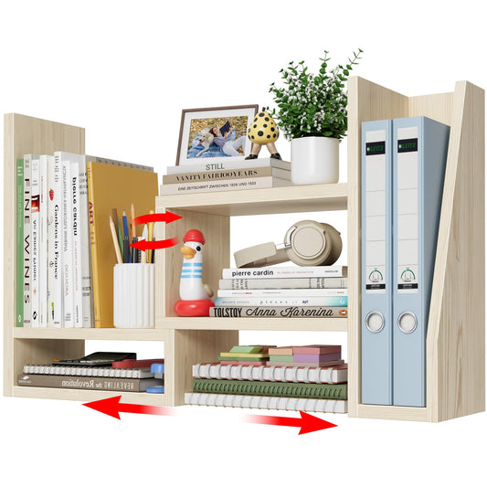 Desktop File Organizer Desk Organizer Shelf - Wooden Office Organization Shelves for Top of Desk