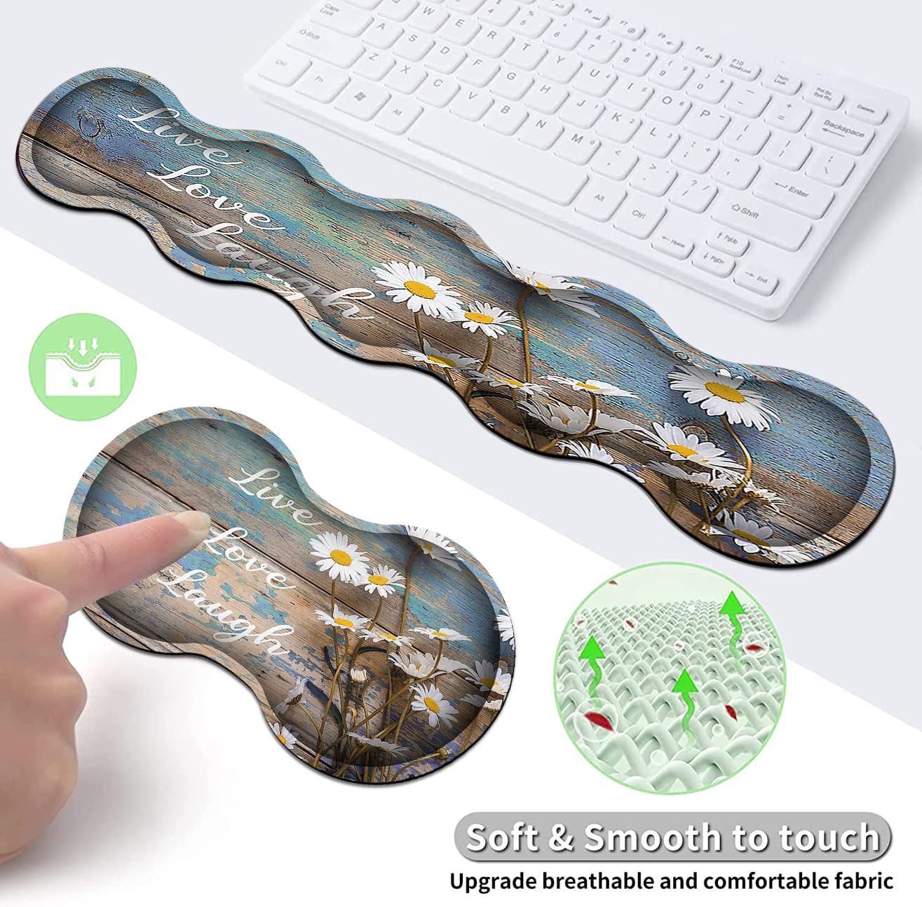 Mouse Pad Set, Large Gaming Mouse Pad + Keyboard Wrist Rest Support + Mouse Wrist Rest Non-Slip