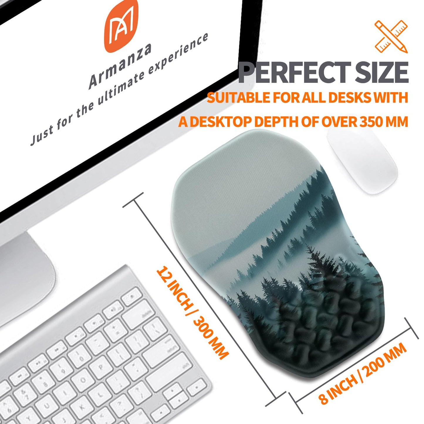 Armanza Ergonomic Slope Mouse Pad Wrist Support, Wrist Rest Mousepad for Carpal Tunnel Pain Relief