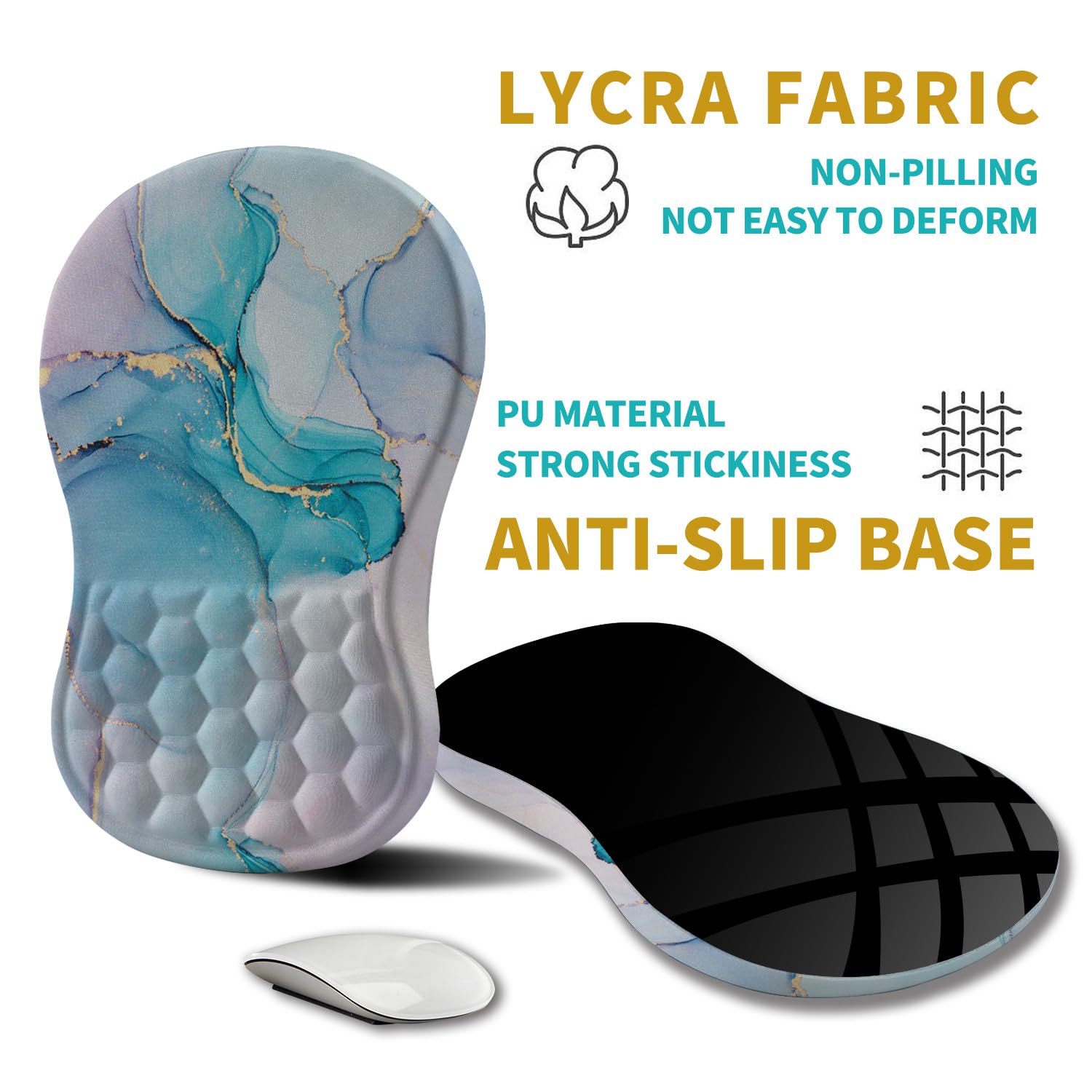 Hokafenle Ergonomic Mouse Pad Wrist Support, Wrist Rest Mousepad for Carpal Tunnel Pain Relief with