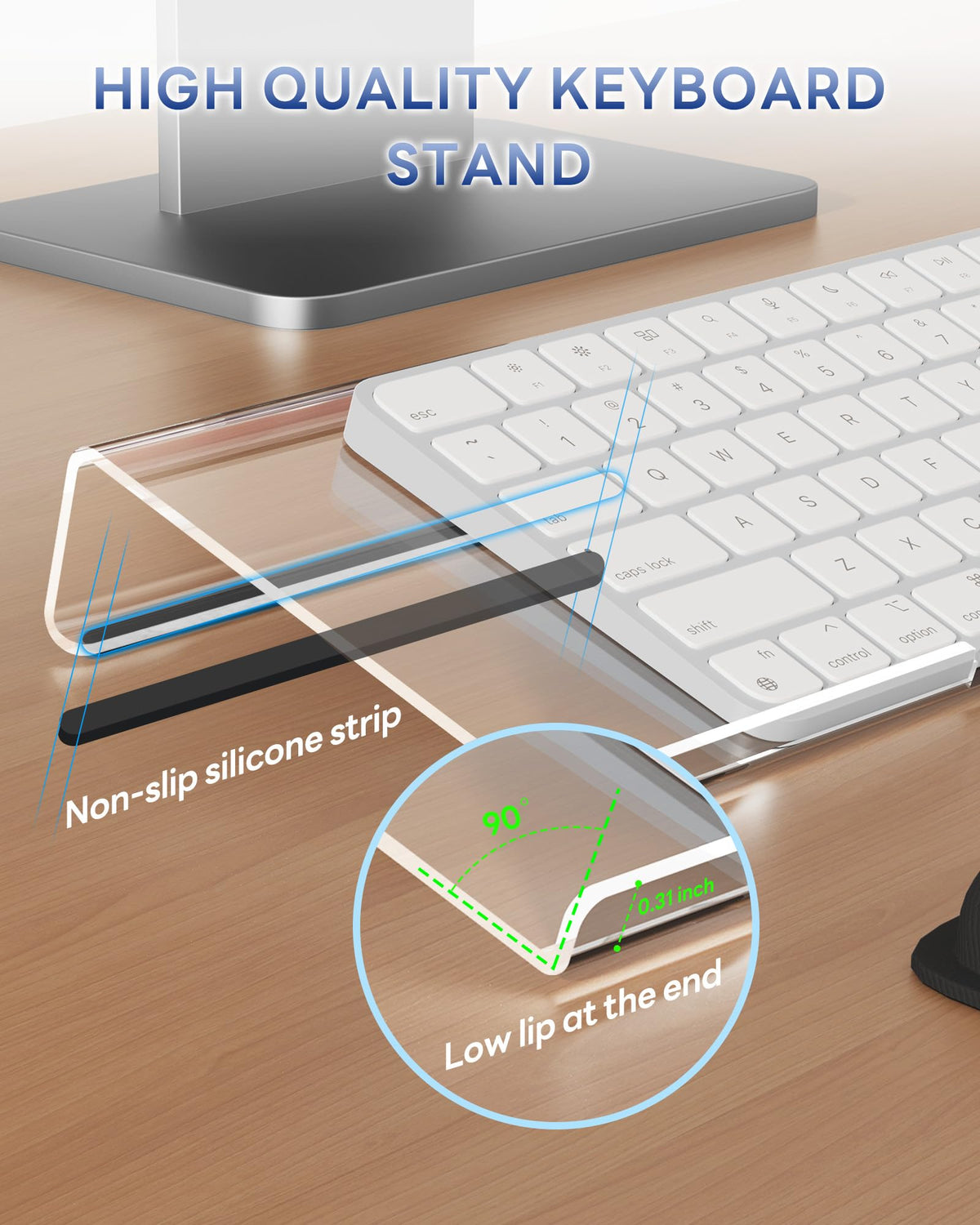 Laborio Computer Keyboard Wrist Rest, Keyboard Riser Stand for Desktop