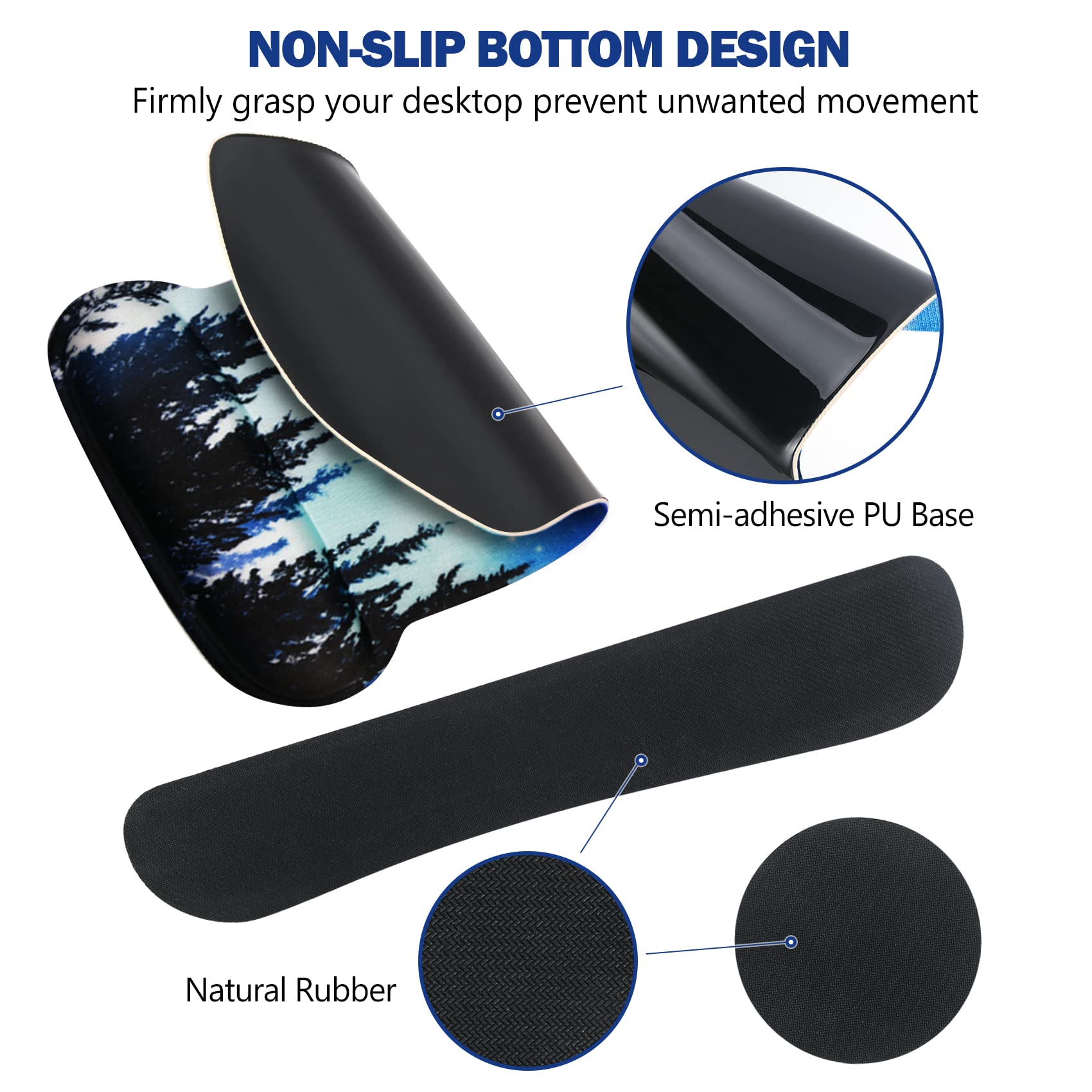 AIMSA Ergonomic Keyboard Wrist Rest and Mouse Pad with Wrist Support Set, Memory Foam Non-Slip