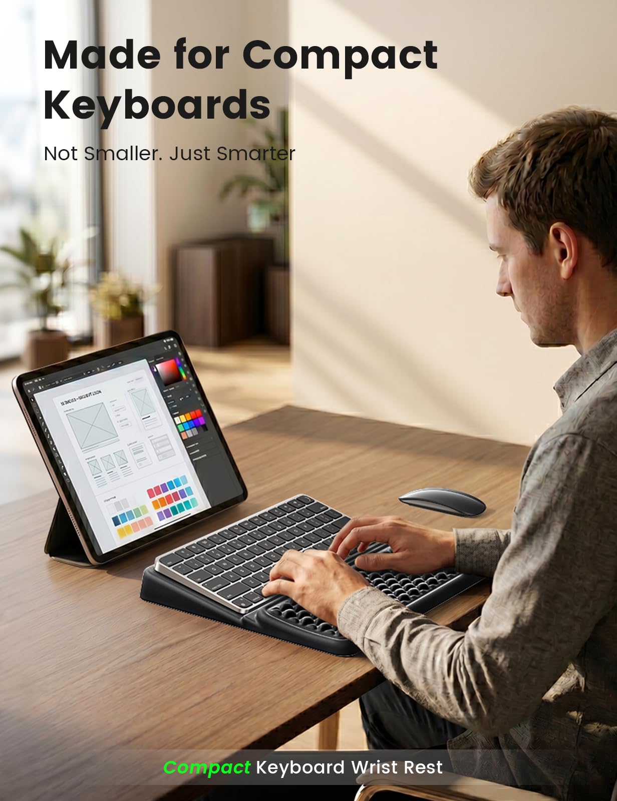 Vaydeer Keyboard Wrist Rest, Keyboard Stand with Wrist Support, Soft Memory Foam Ergonomic Riser