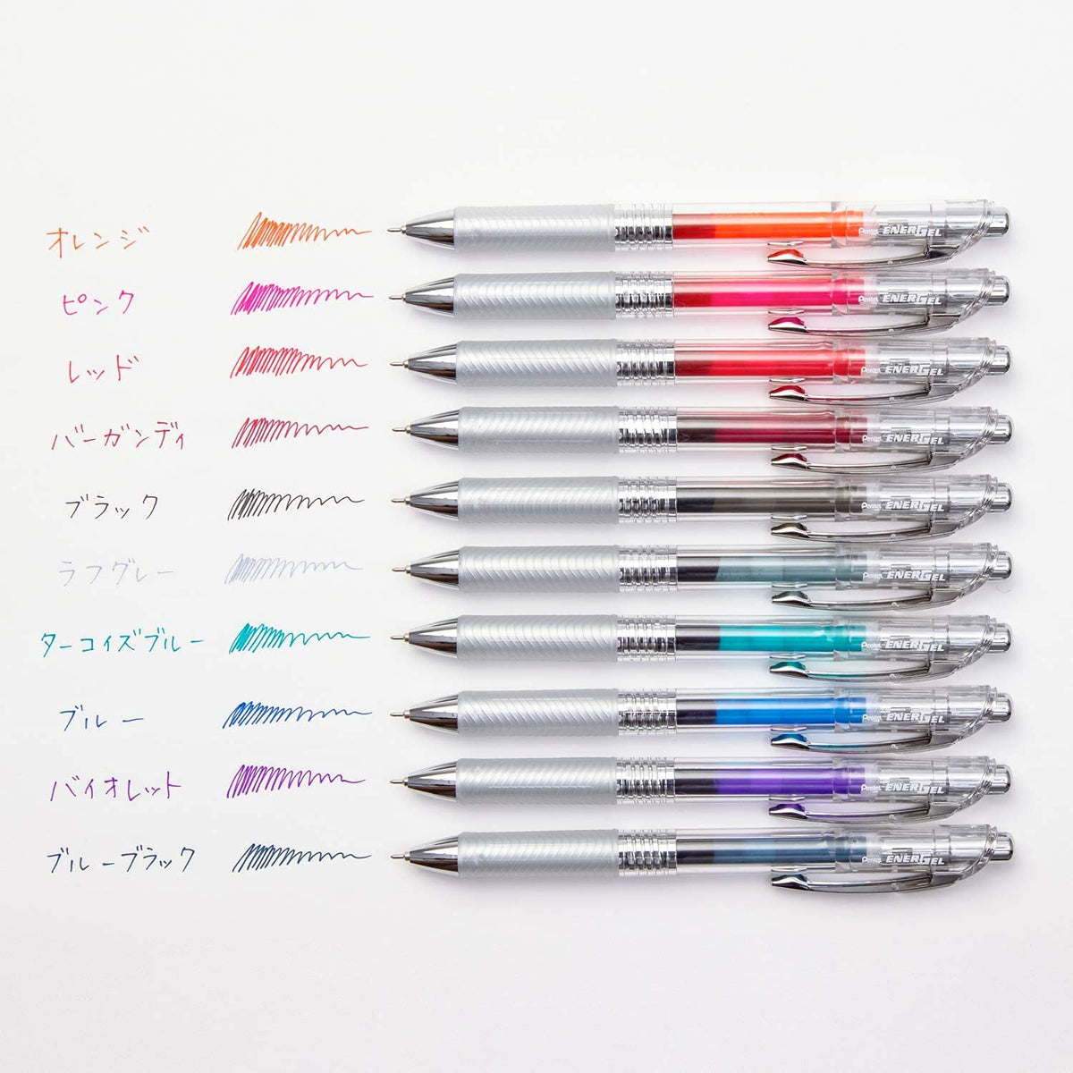 ENERGEL Pentel Infree Gel Ink Ballpoint Pen 0.5mm, Needle Tip 10 colors set with Sticky Notes