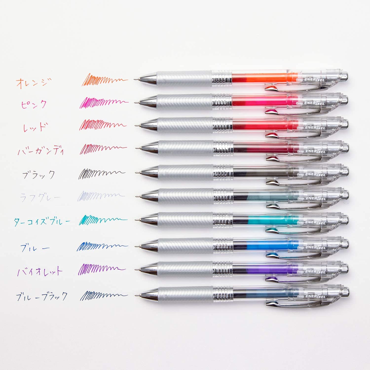 ENERGEL Pentel Infree Gel Ink Ballpoint Pen 0.5mm, Needle Tip 10 colors set with Sticky Notes