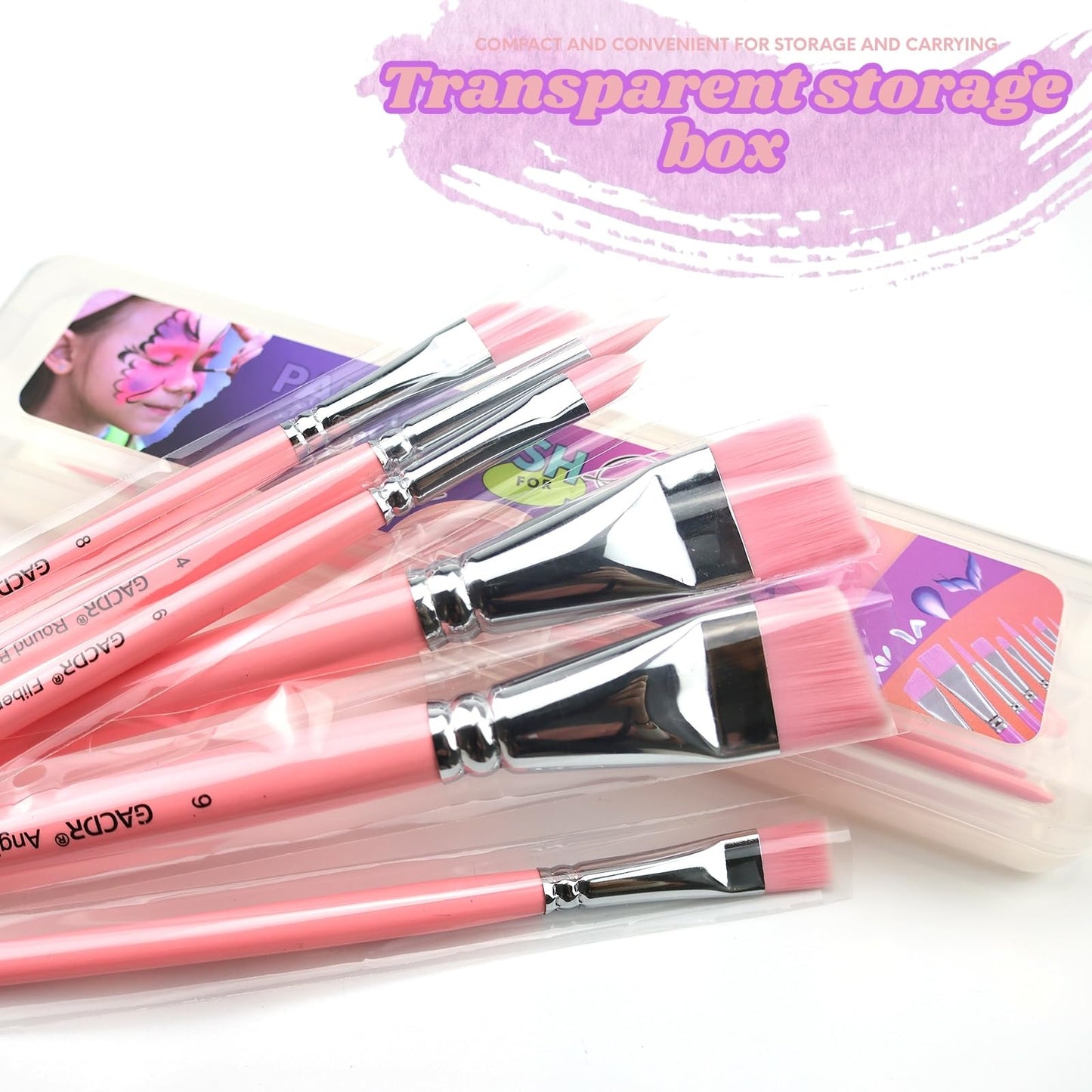 GACDR Face Paint Brush Set, 10 Pcs Professional Face & Body Paint Brushes