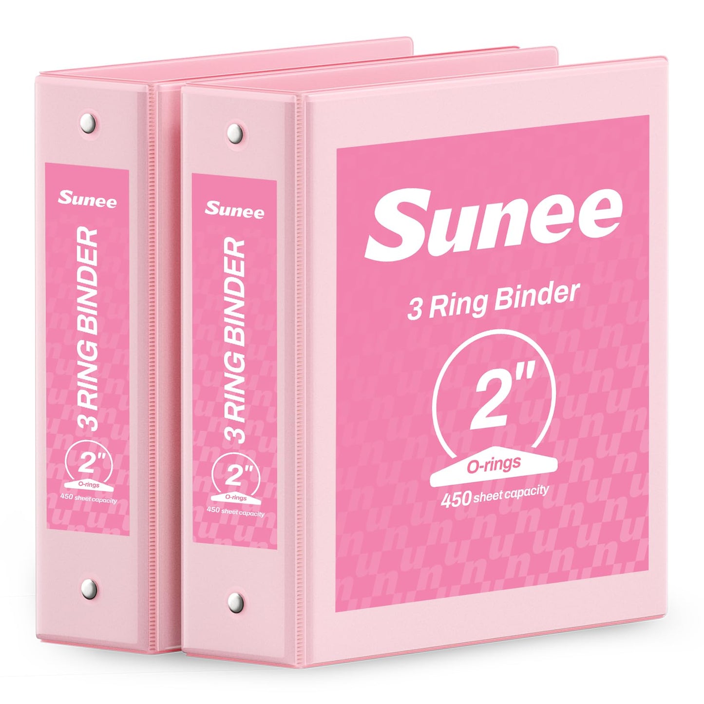 SUNEE 3 Ring Binder 2 Inch 2 Pack, Clear View Binder Three Ring PVC-Free (Fit 8.5x11 Inches) for