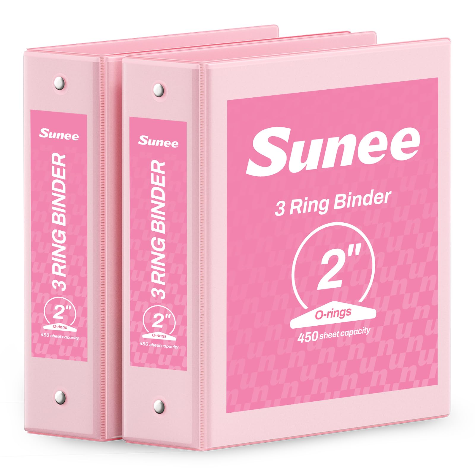 SUNEE 3 Ring Binder 2 Inch 2 Pack, Clear View Binder Three Ring PVC-Free (Fit 8.5x11 Inches) for