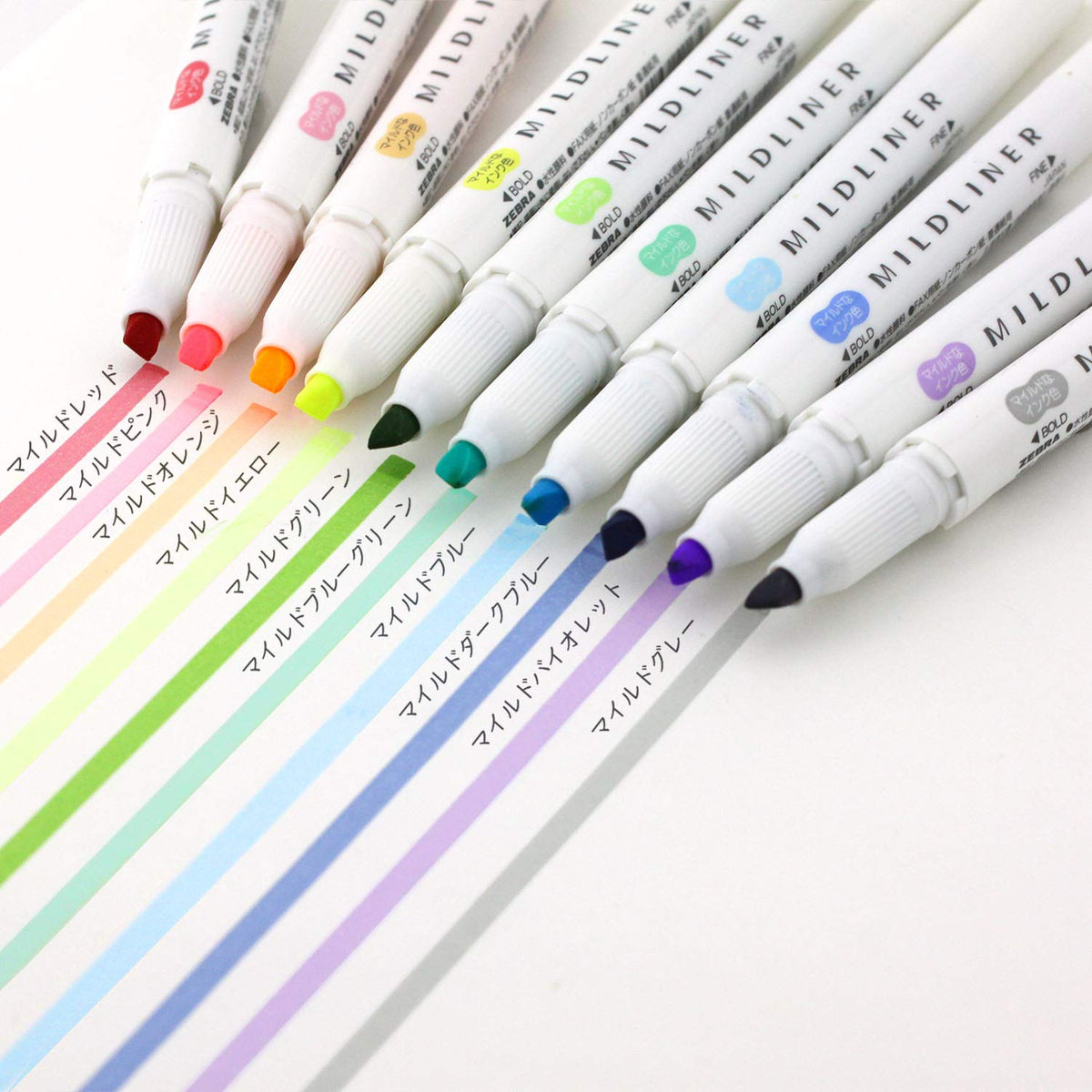 Zebra Wkt7-10C Fluorescent Pen, Mild Liner, 10 Colours