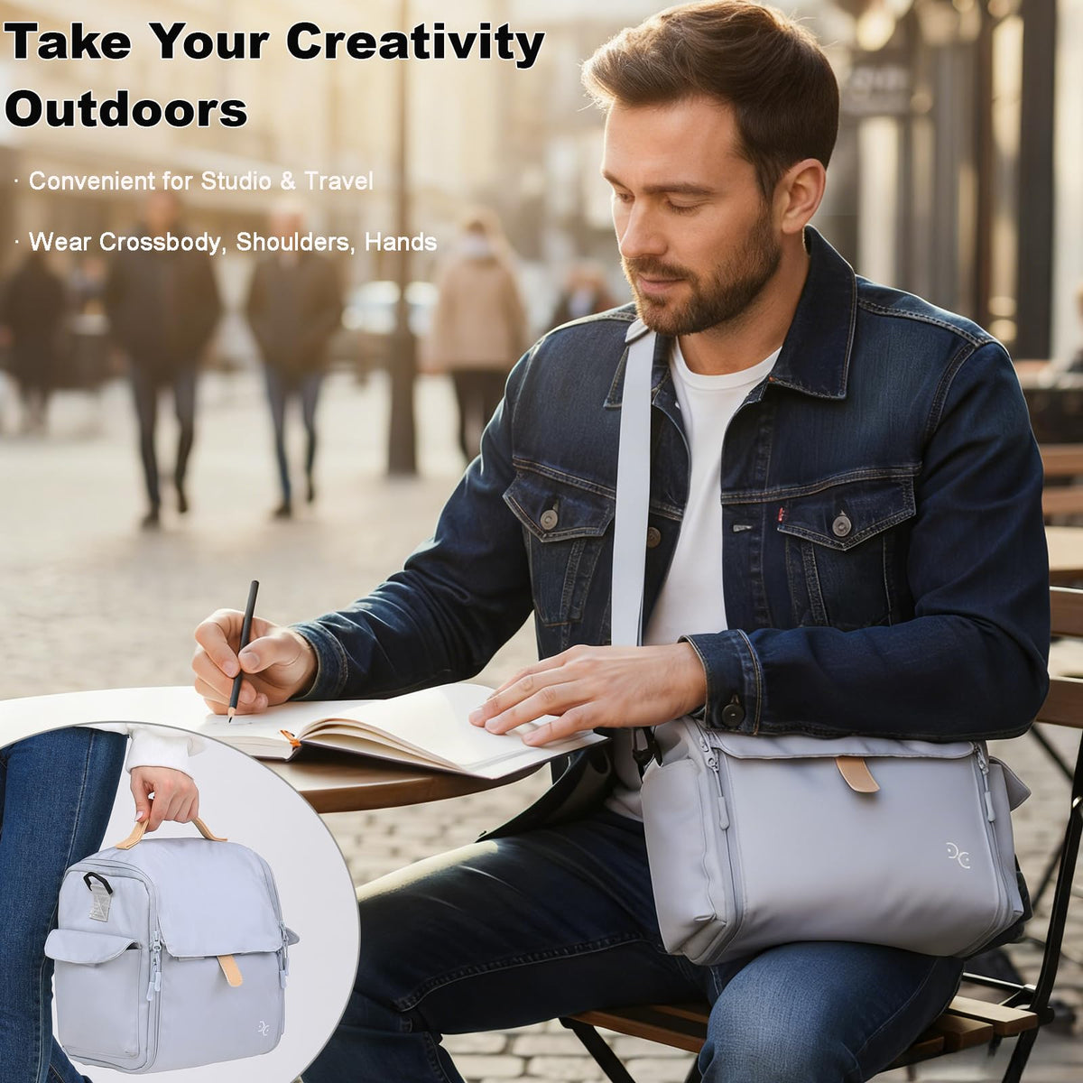 Togood Storage Tote Bag for Marker Pens Brush Pen Coloring Pencils Books Art and Crafts Supplies