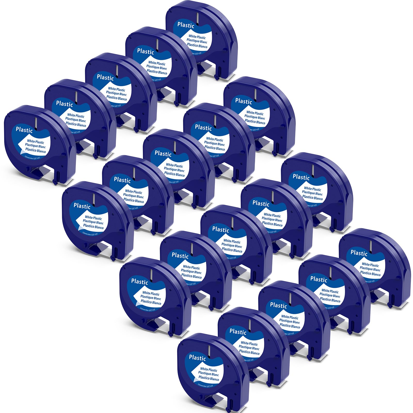 20-Pack Label Compatible with DYMO Letratag 91331 Tape White Plastic Refill