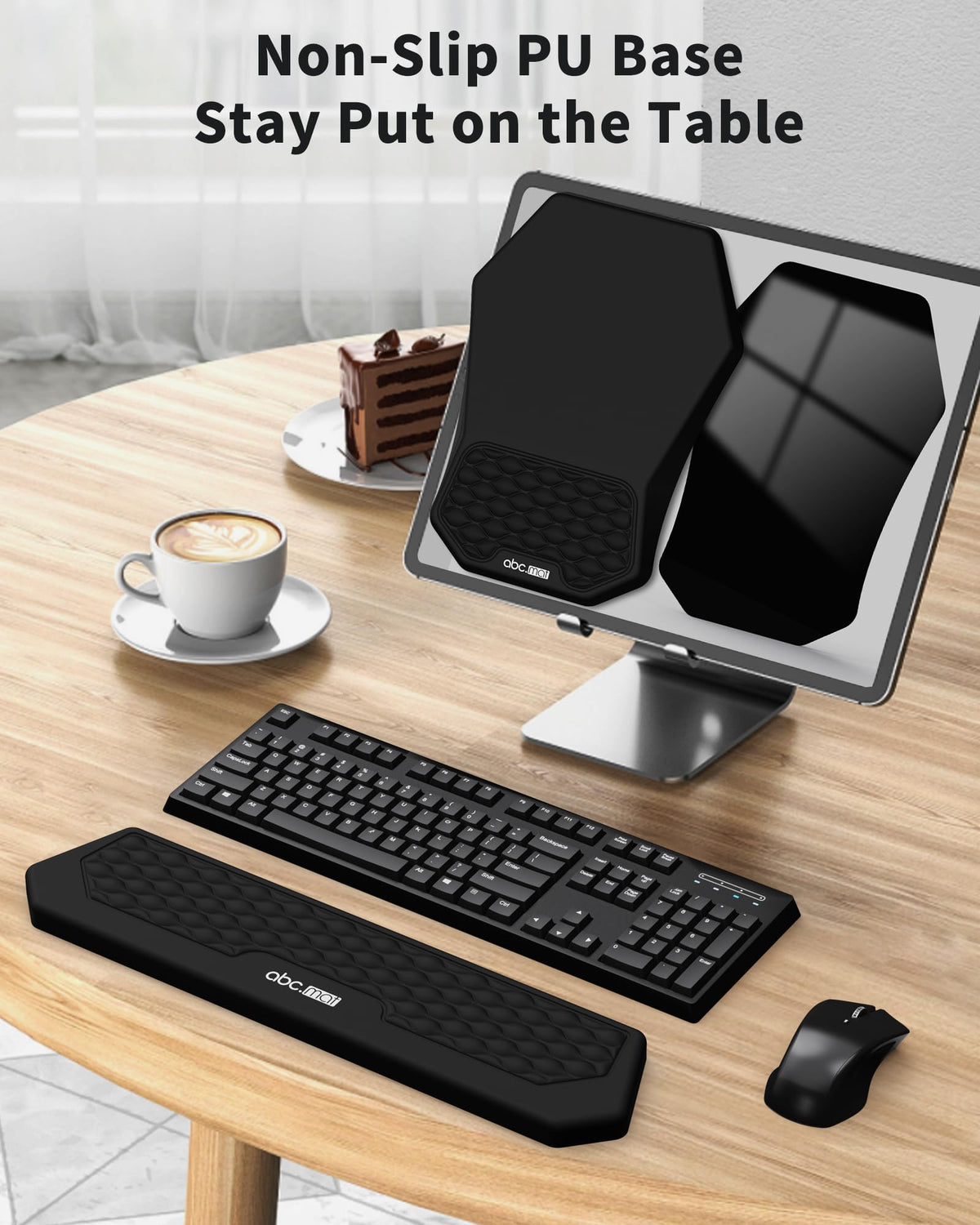 Ergonomic Mouse Pad with Wrist Rest & Keyboard Wrist Rest Support Set