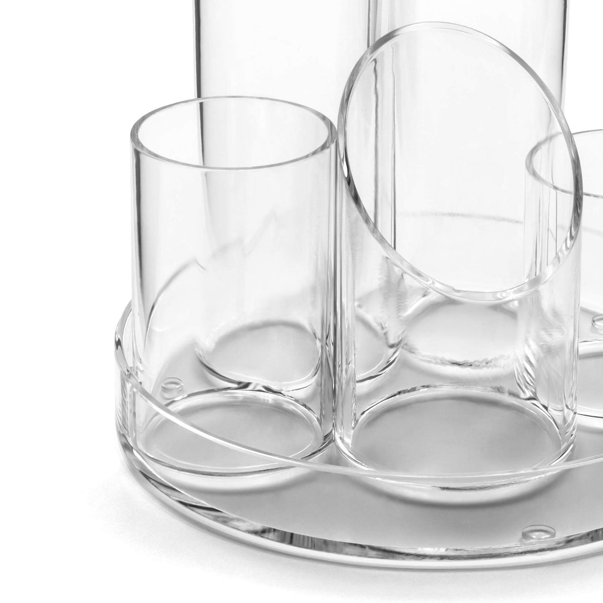 OSCO Clear Acrylic 5 Tube Pen Pot | Desk Tidy | Pencil Holder | Office Organiser | Makeup Storage |