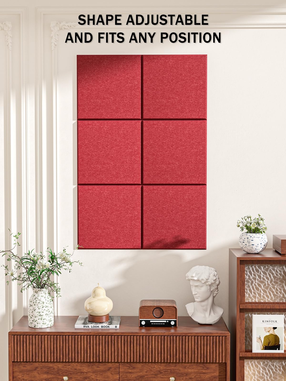 Hsurbtra Large Cork Board for Wall 36 x 24 Inch, 6 Pack Felt Bulletin Notice Board with Pushpins