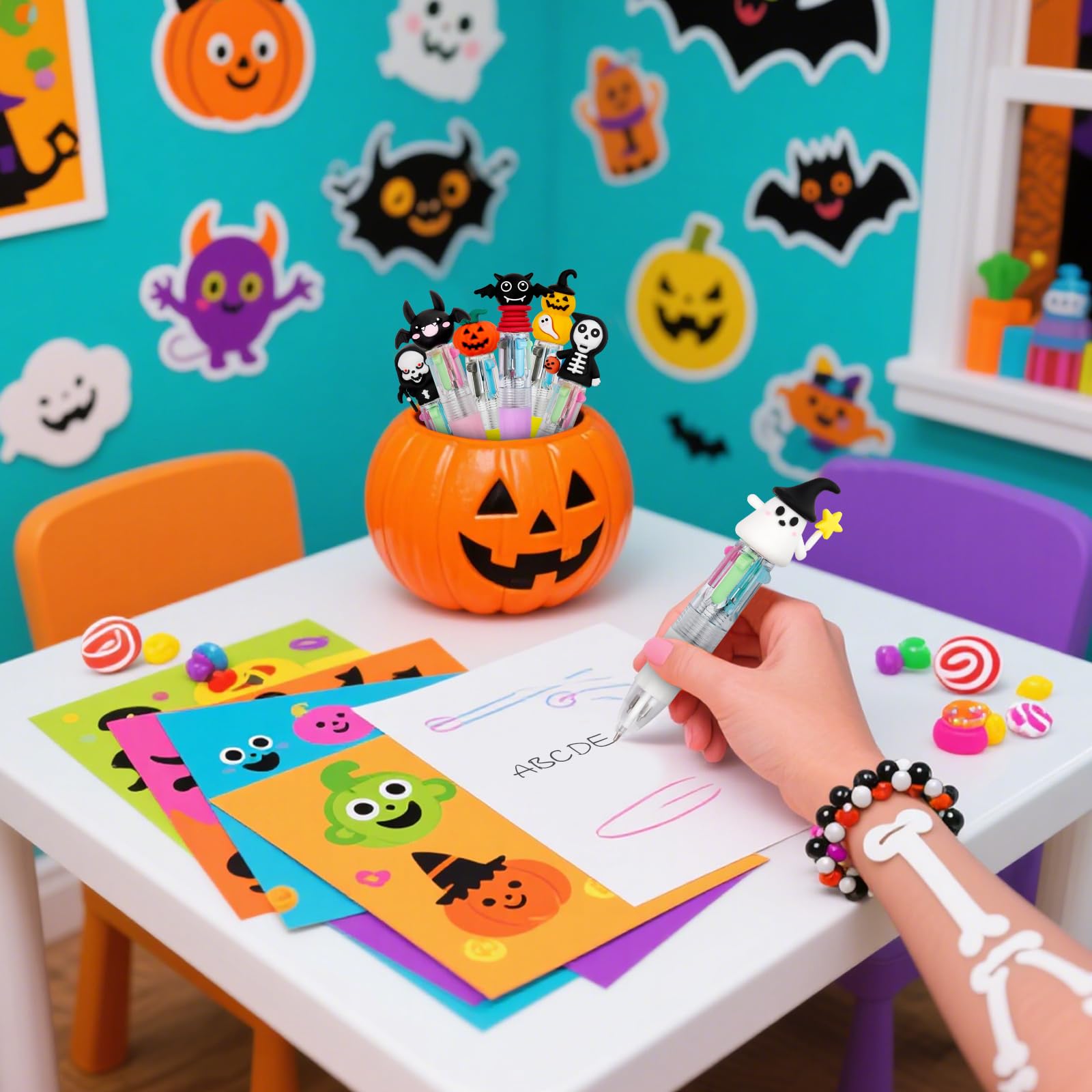 CZWZ 30Pcs Mini Multicolor Pens in One 4-in-1 Cute Pens Bulk for Kids, Ballpoint Pen for Birthdays