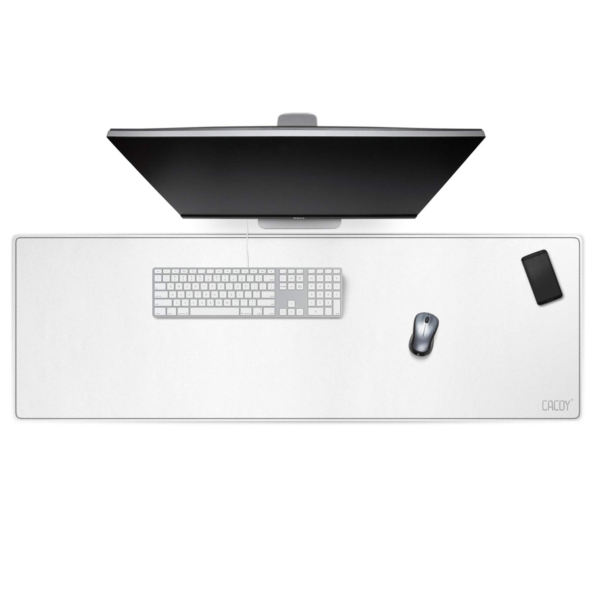 Cacoy Leather Desk Blotter Pad, 47.2" x 15.7" Oversized Mouse Pad XXL, Extended Computer Mouse Mat
