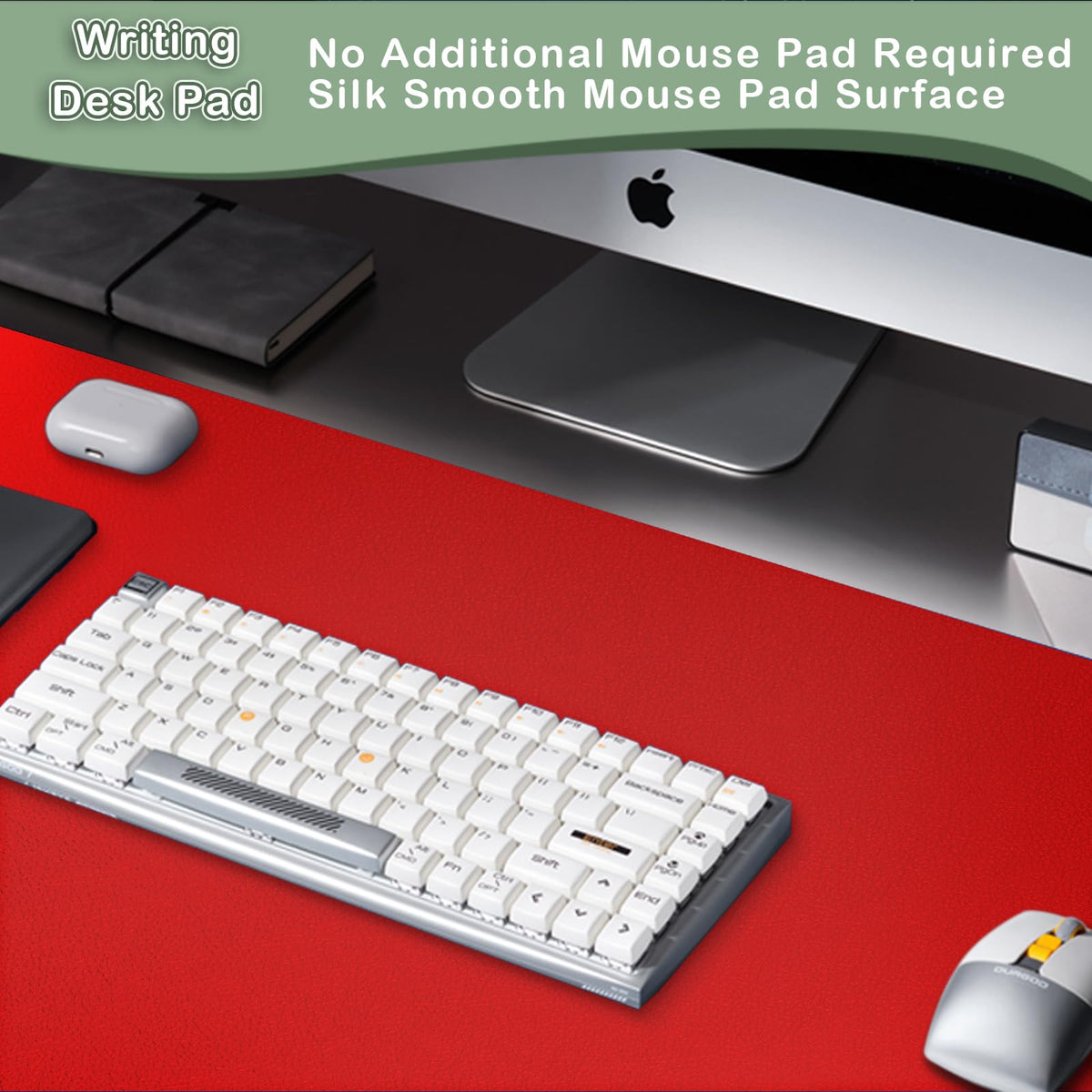 Boutilon Leather Desk Pad Protector,Non-Slip Mouse Pad,Laptop Desk Pad,Office Mouse Mat,Waterproof