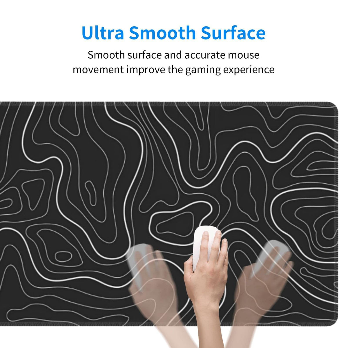 Topographic Contour Extended Big Mouse Pad Large,Gaming Mouse Pad Desk Pad,31.5x11.8 Inch Long