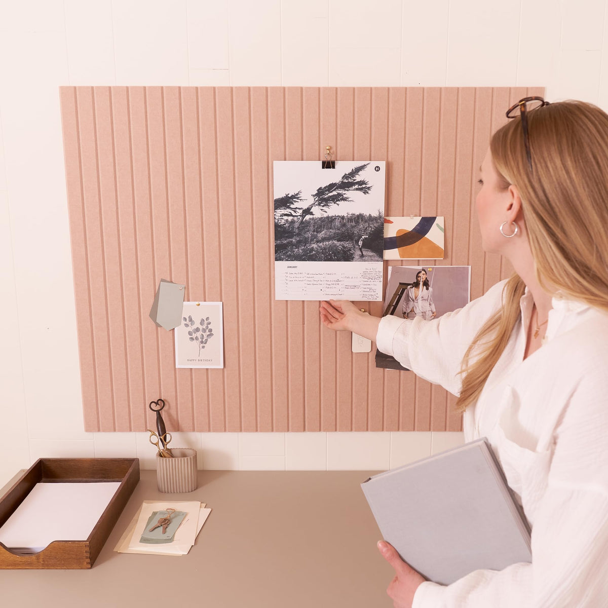 Large Felt Bulletin Board - Stylish 35 x 47 Inch Cork Board Alternative