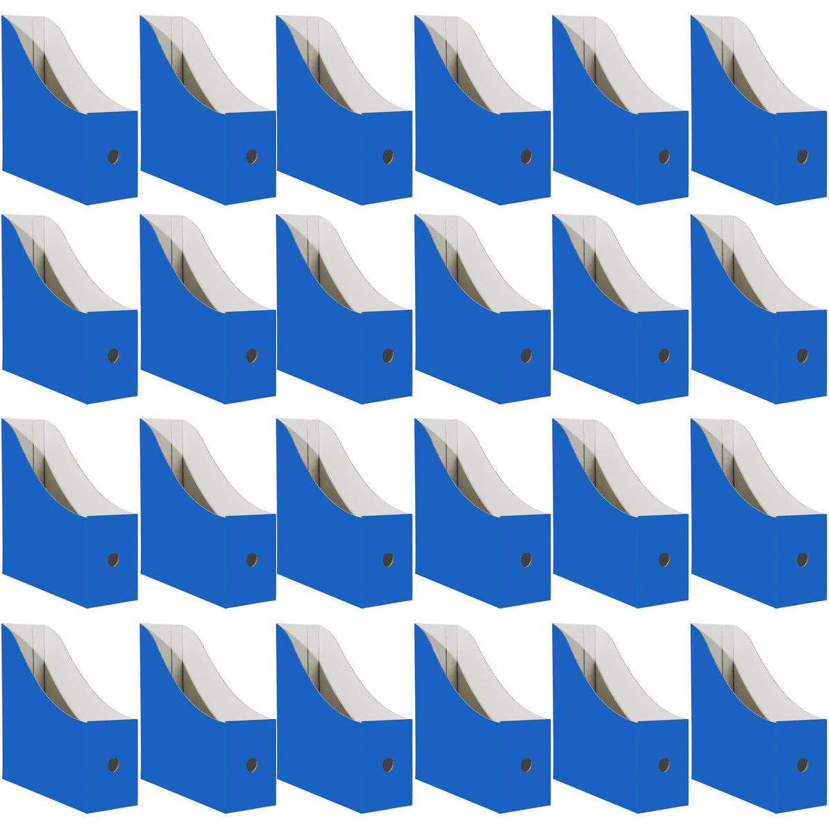 Limitliho 24 Pack Blue Cardboard Magazine File Holder for Desk or Shelves