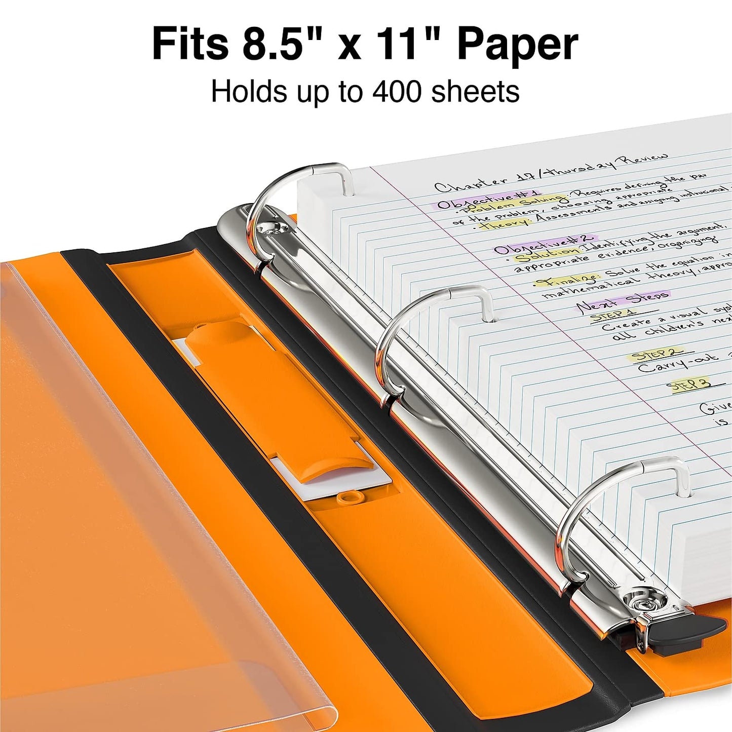 Staples Better Binder, 1.5 Inch D-Ring, Orange, 400 Sheets, 3-Pack