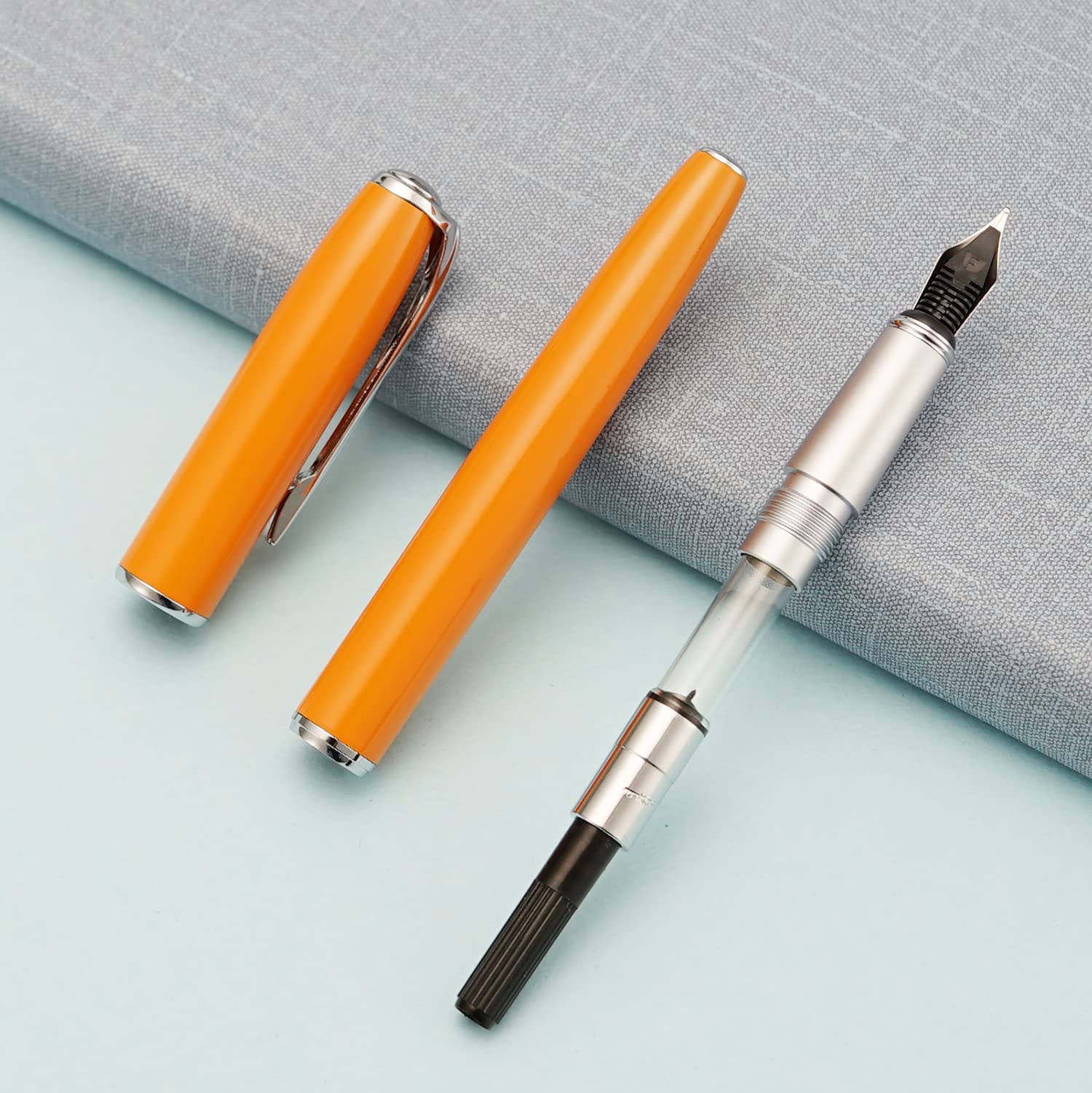 erofa Picasso 916 Orange Fountain Pen with Gift Box Calligraphy Writing Pen Set Bent Nib Fude 1.0mm