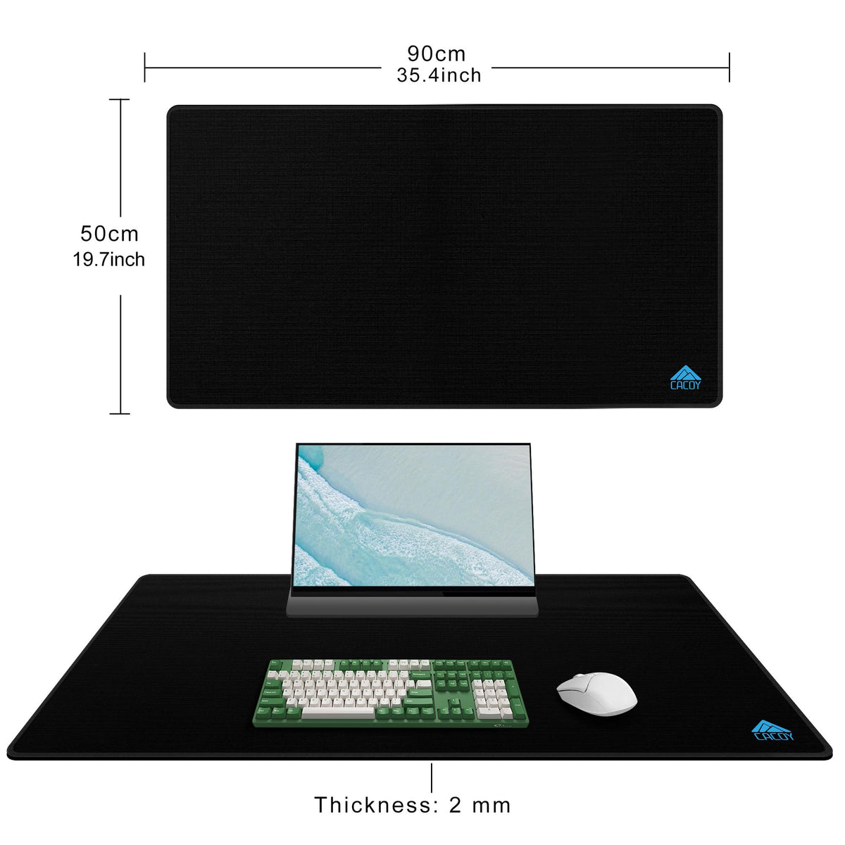 Cacoy 36"x20" Large Gaming Mouse Pad XXL Non-Slip Computer Mouse Mat Black