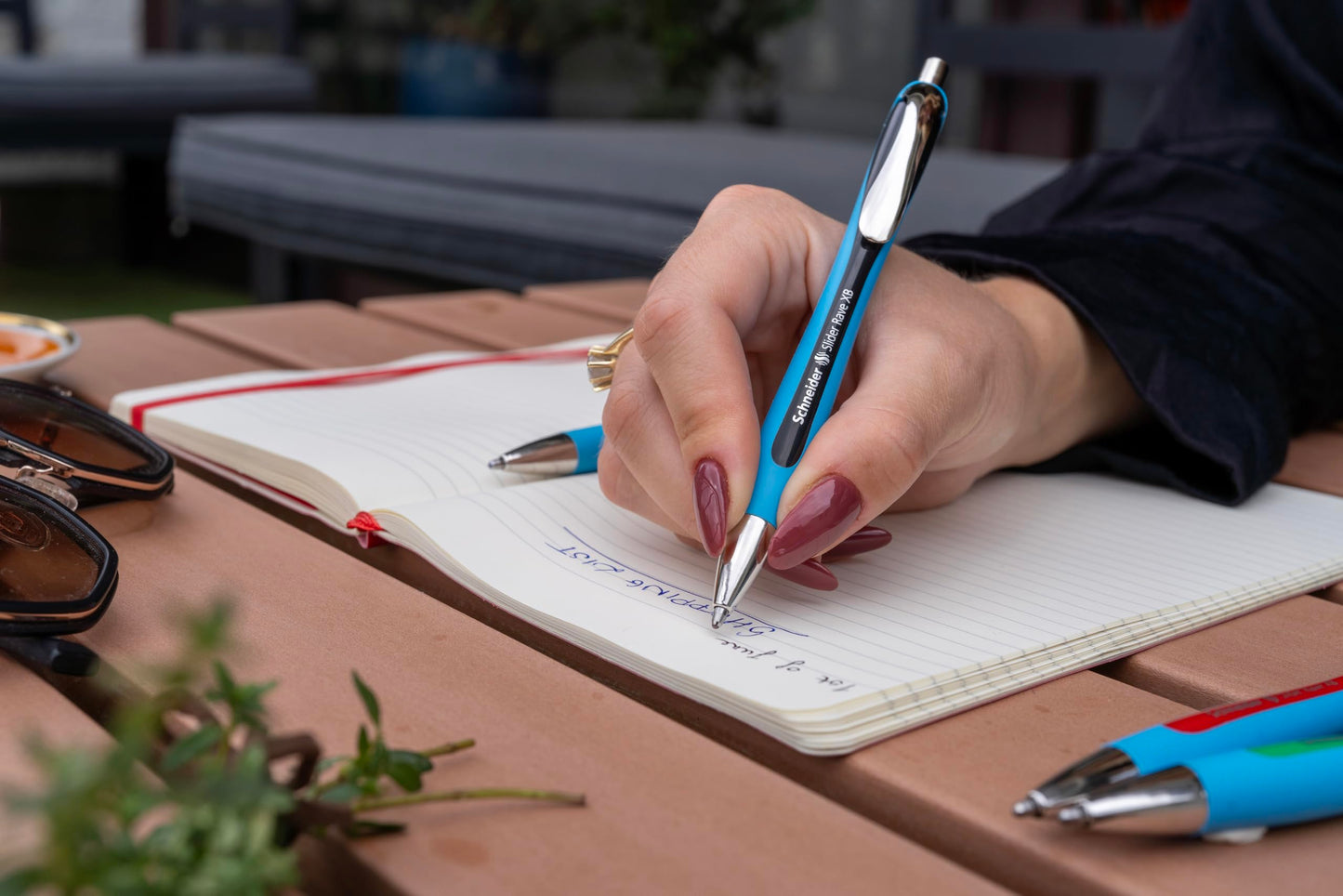 Schneider Slider Rave XB (Extra Broad) Ballpoint Pen, Refillable + Retractable, 1.4 mm, Light Blue