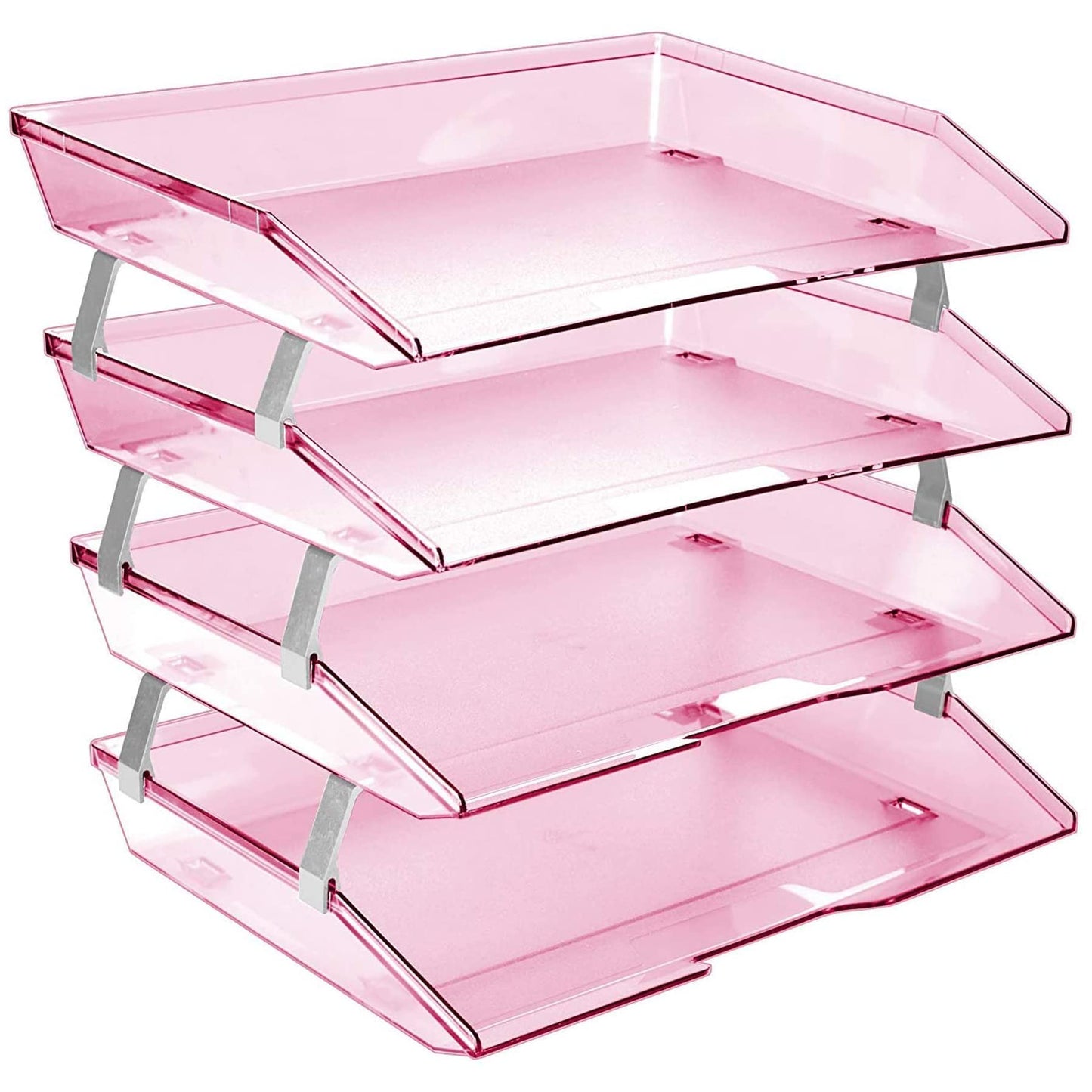 Acrimet Facility 4 Tier Letter Tray, Side Load, Letter Size/A4, Desktop File Organizer, Plastic