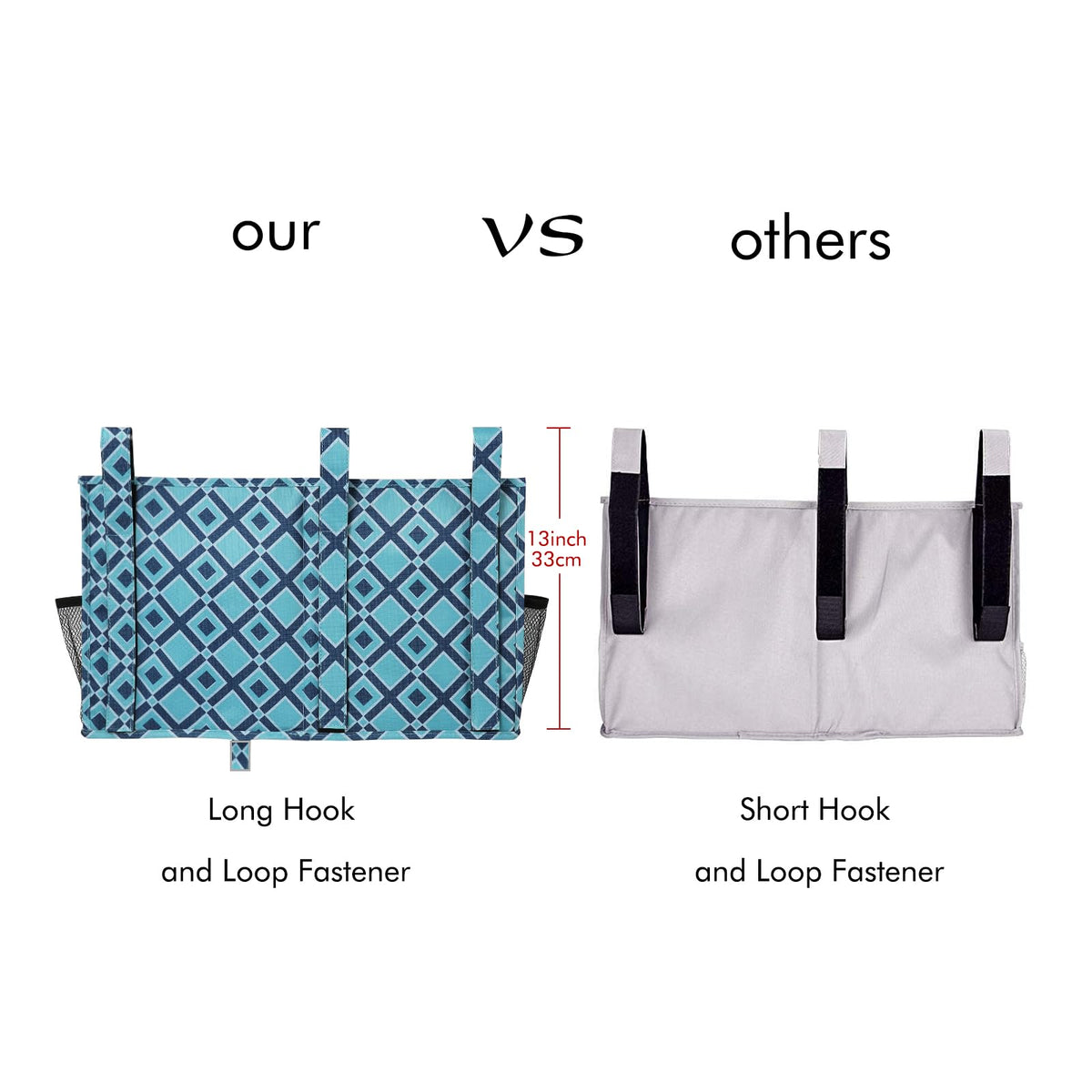 Surblue Bedside Caddy Hanging Bed Organizer Storage Bag Pocket for Bunk and Hospital Beds, College
