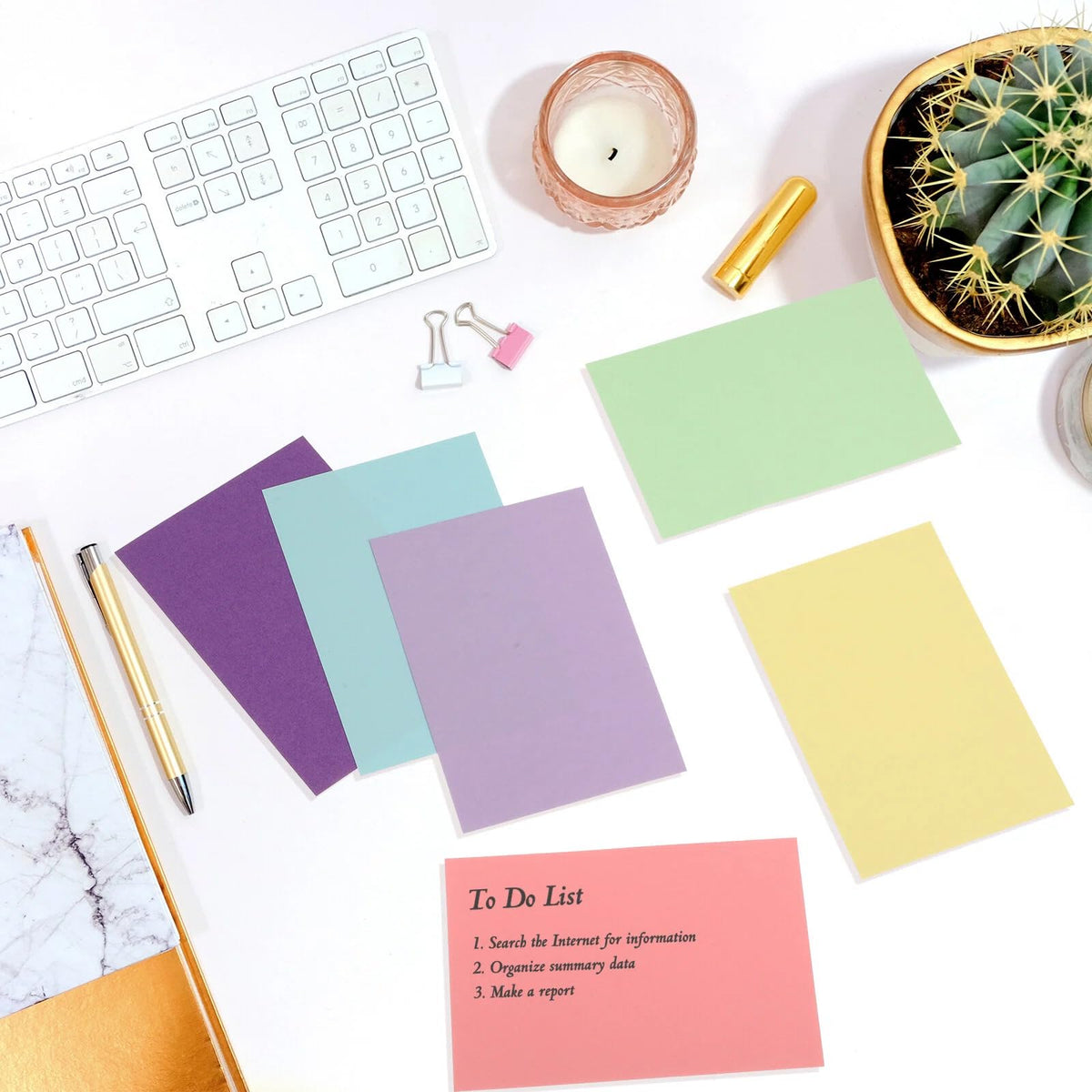 300 Pcs Blank Index Cards Thick Card Stock, 4 x 6 Inch, Fresh Colors