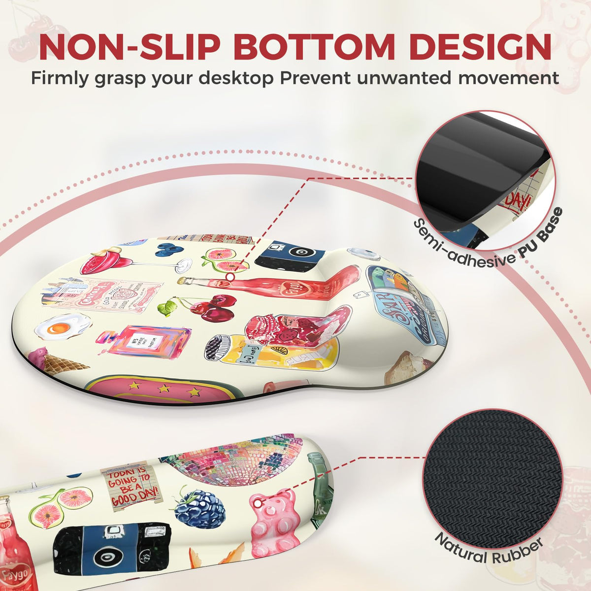 iCasso Desk Pad Mat, Large Mouse Pad and Keyboard Wrist Rest Set