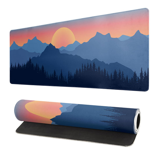 Japanese Mountain Landscape Gaming Mouse Pad Extended Large Mousepad with Nonslip Rubber Base