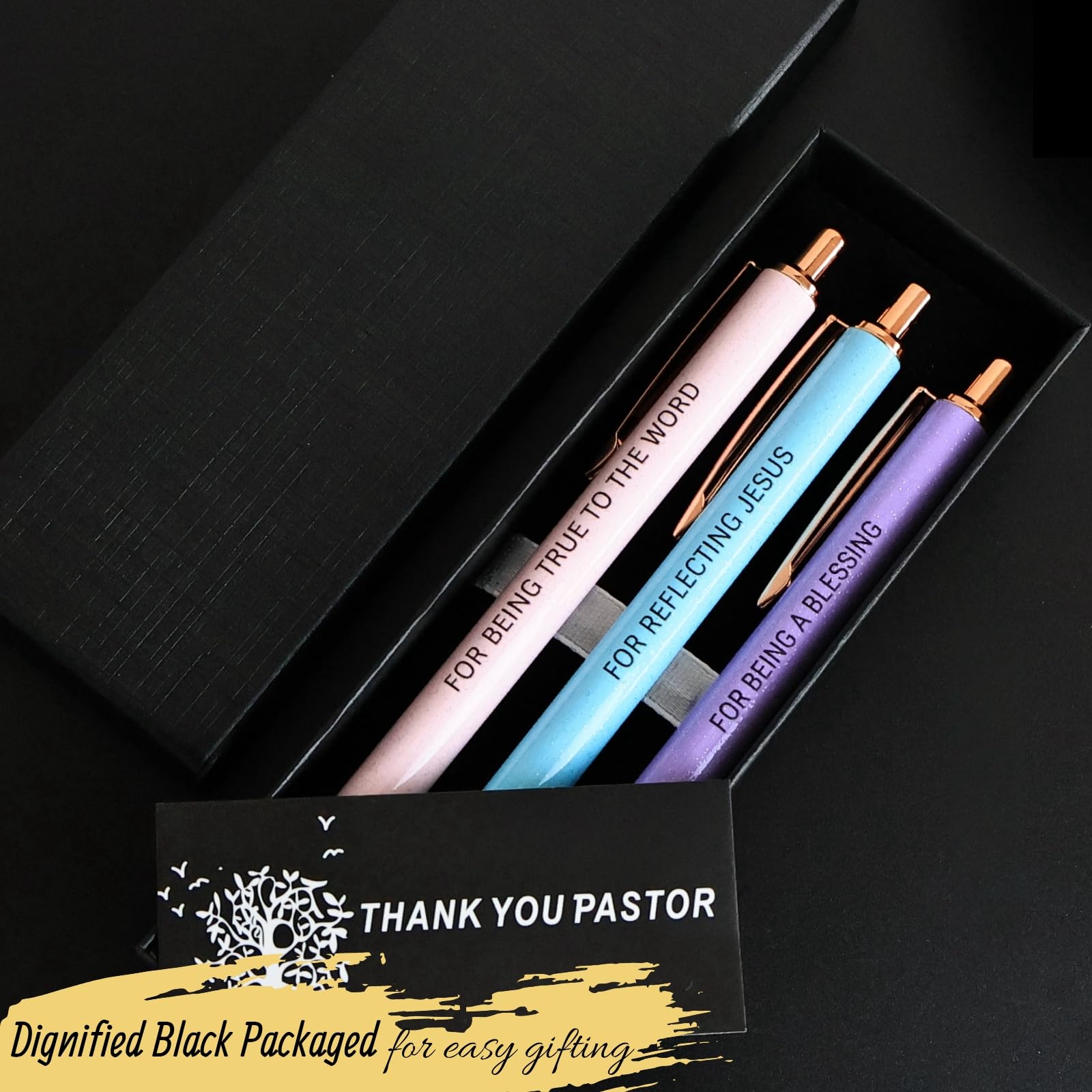 Jxueych Fancy Metal Pen Set with Inspirational Motivational Quotes Nice and Cute Boss Lady Gifts