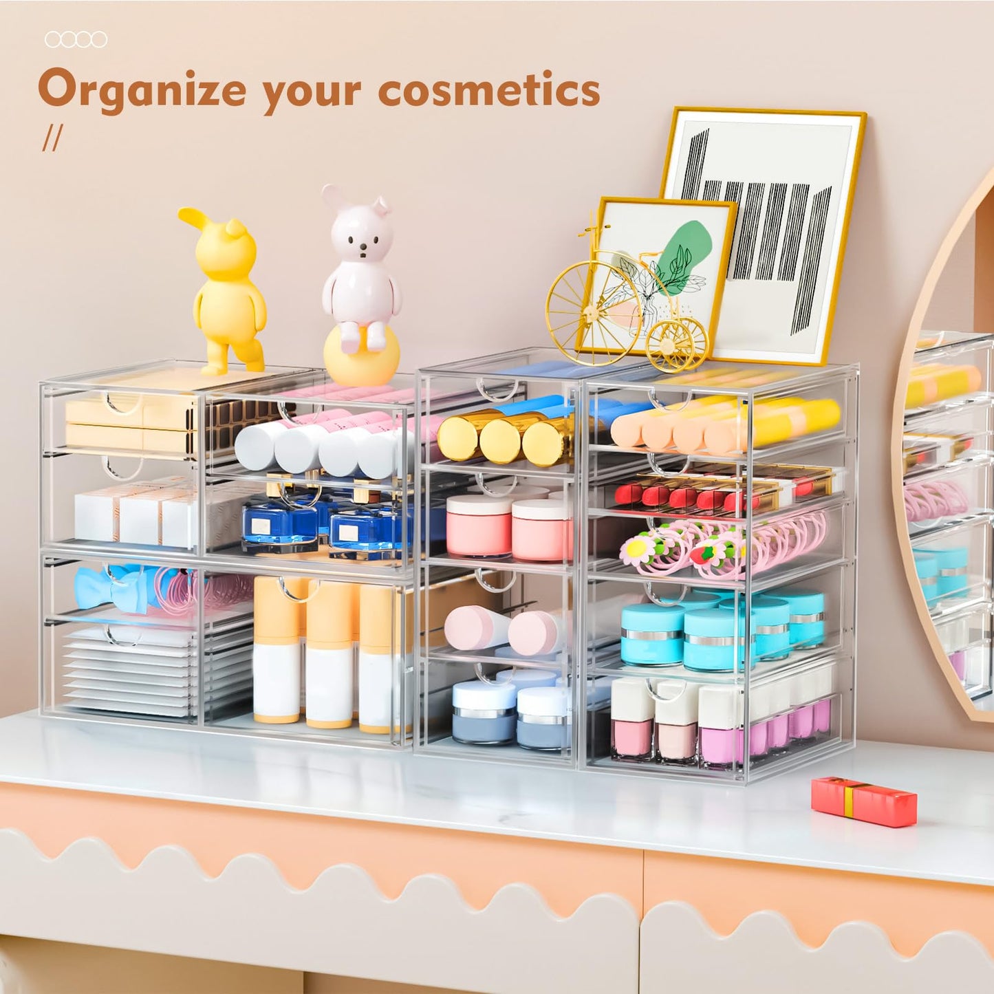 ARSTPEOE 22-Drawer Acrylic Storage & Makeup Organizer for Desk, Bath