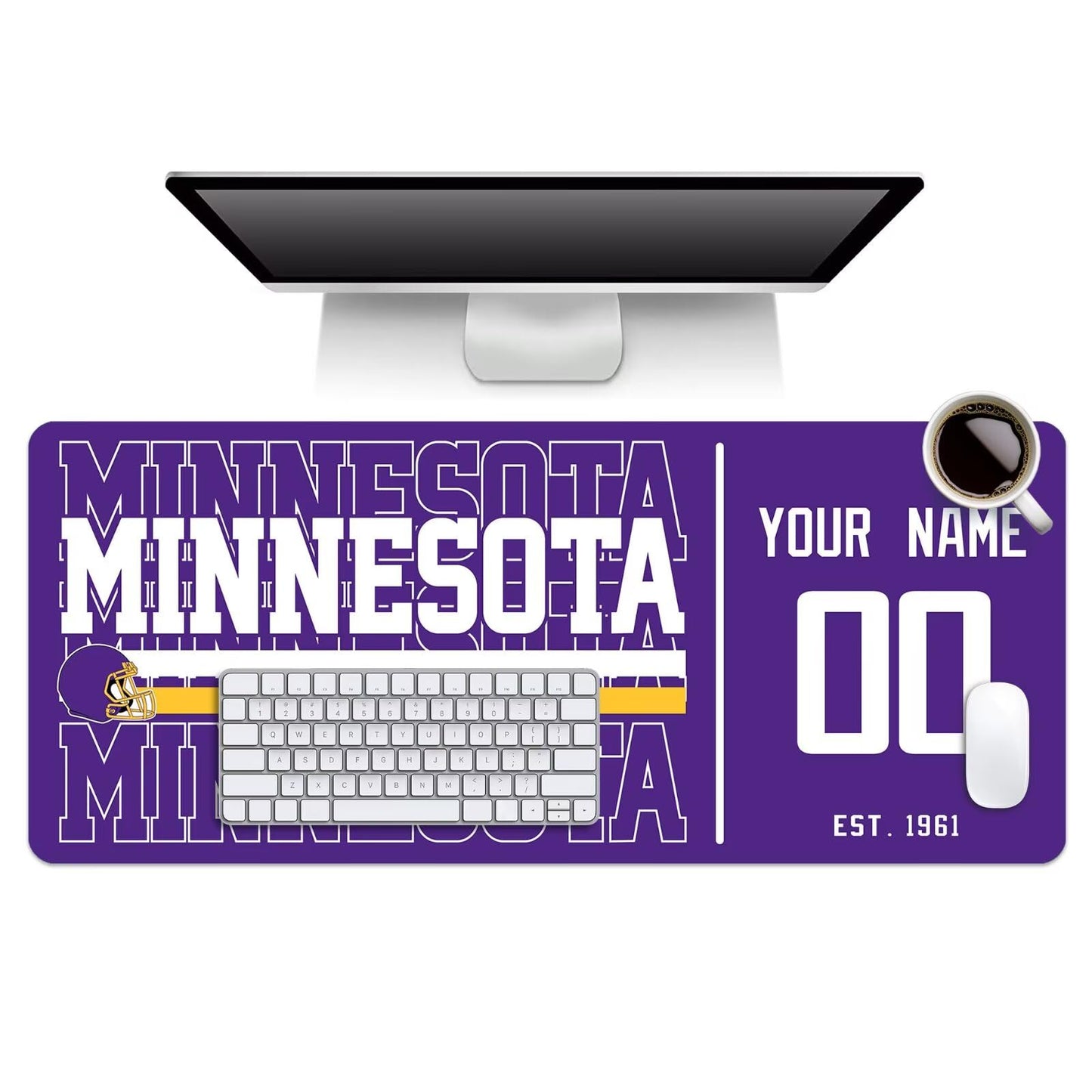 ANTKING Minnesota Mouse Pad Custom Name and Number Desk Pad for Men Women Youth Gifts